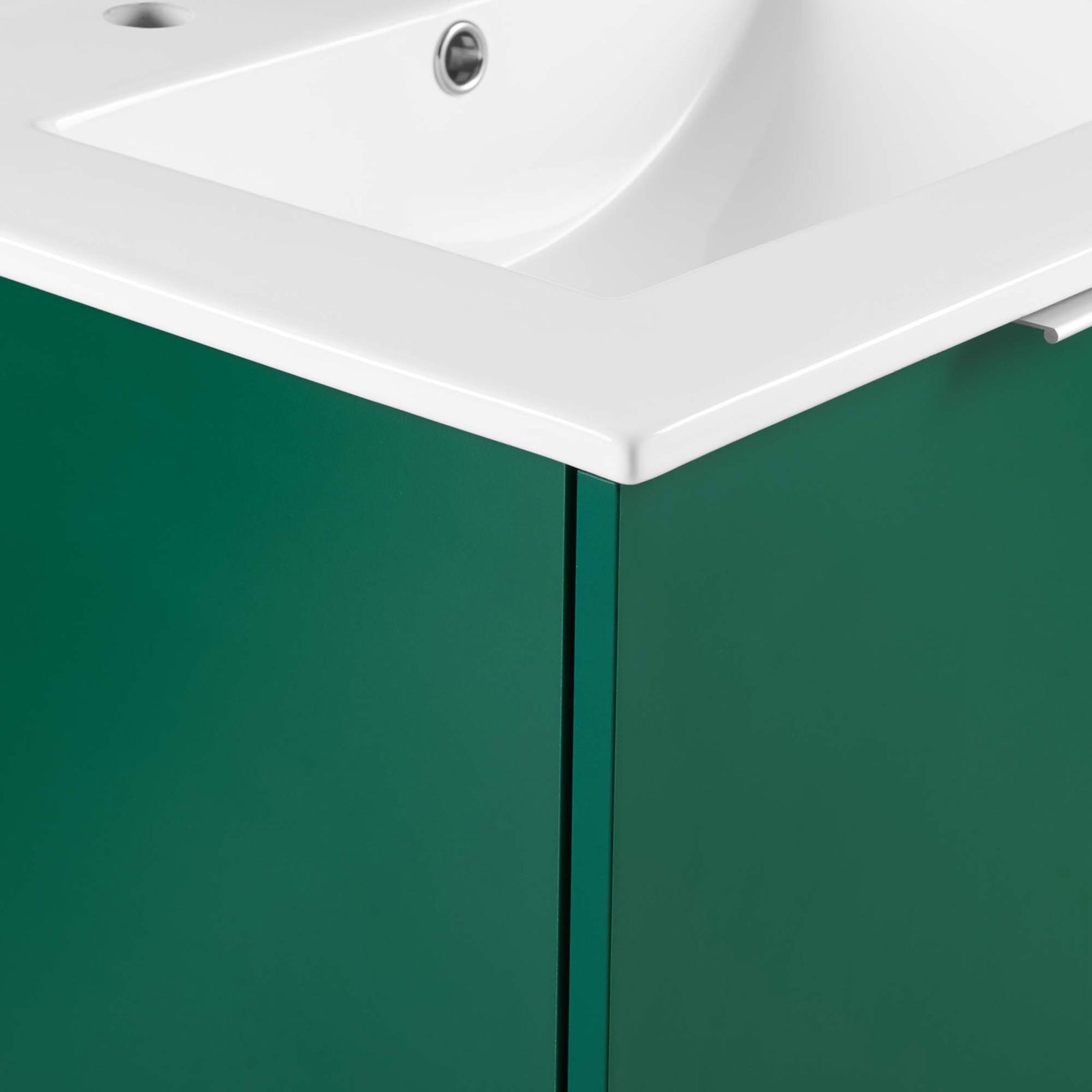 Smooth melamine finish meets the seamless ceramic top for a modern, easy-to-clean design. || EEI-5379-GRN-WHI || detail_studio