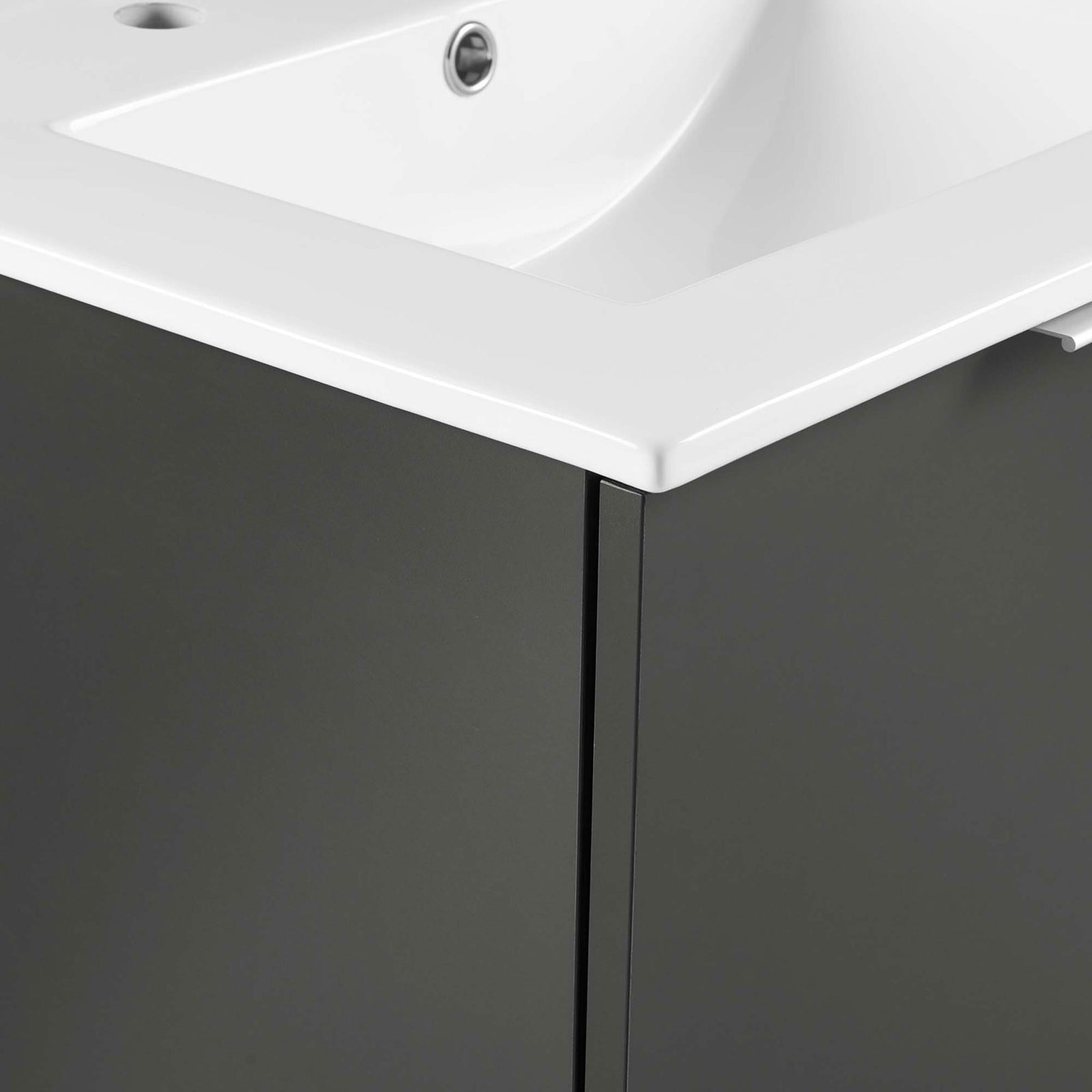 Smooth melamine finish meets a crisp ceramic edge for a refined, easy-clean surface || EEI-5379-GRY-WHI || detail_studio