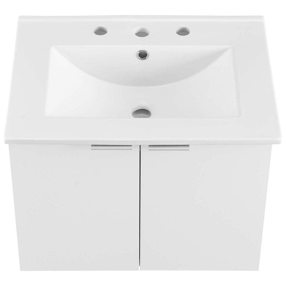 Integrated countertop and basin with 8-inch widespread faucet holes and overflow || EEI-5379-WHI-WHI || top_studio