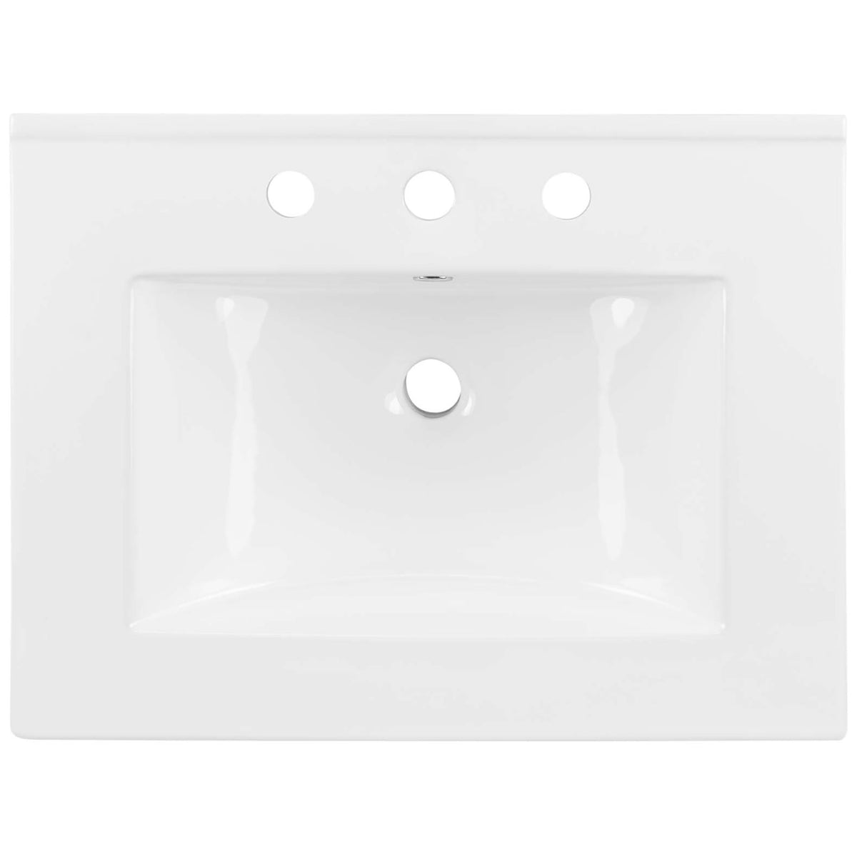 Rectangular basin with three-hole 8-inch widespread drillings and a glossy finish || EEI-5379-WHI-WHI || top_partial_studio