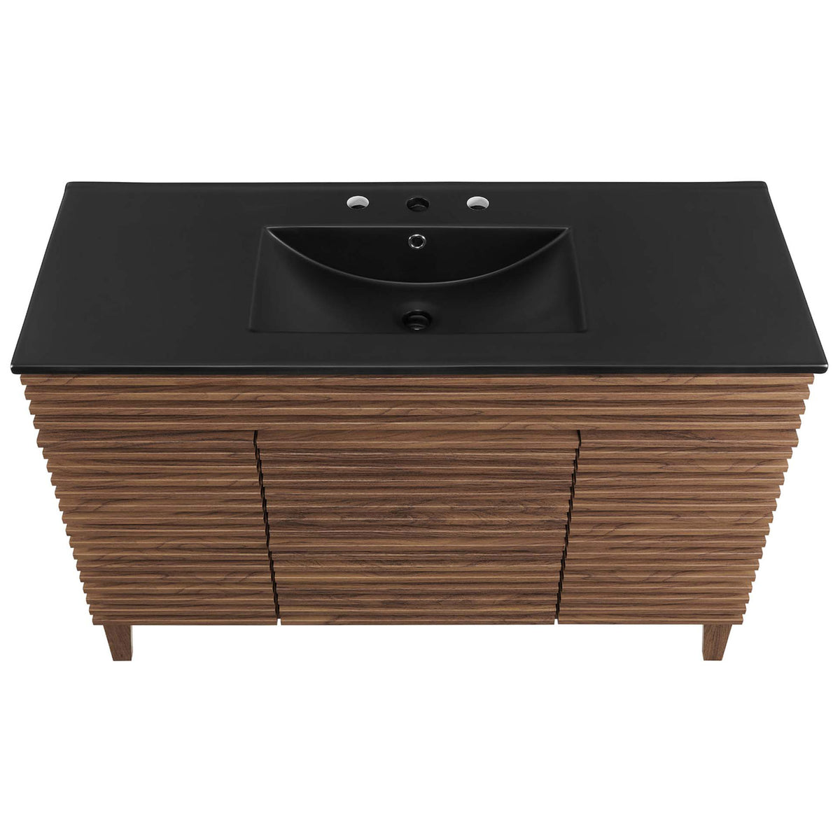 Spacious rectangular sink and smooth countertop offer ample prep space || EEI-5398-WAL-BLK || top_studio