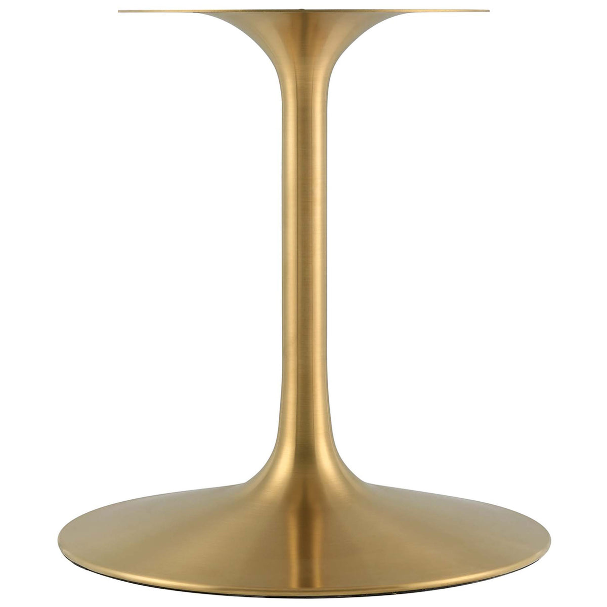 Sculpted brushed gold pedestal base with round foot adds a glamorous mid century touch || EEI-5524-GLD-CHE || leg_studio