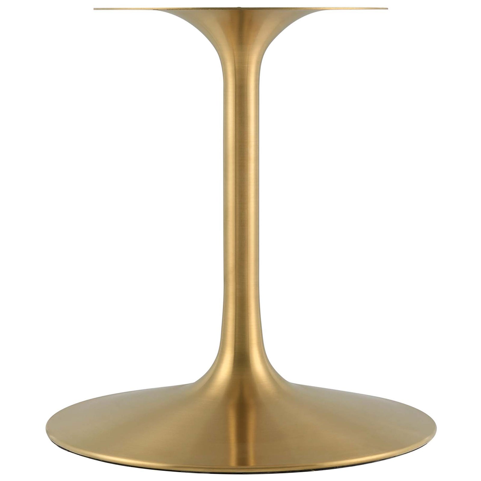 Sculpted brushed gold pedestal base with round foot adds a glamorous mid century touch || EEI-5524-GLD-CHE || leg_studio