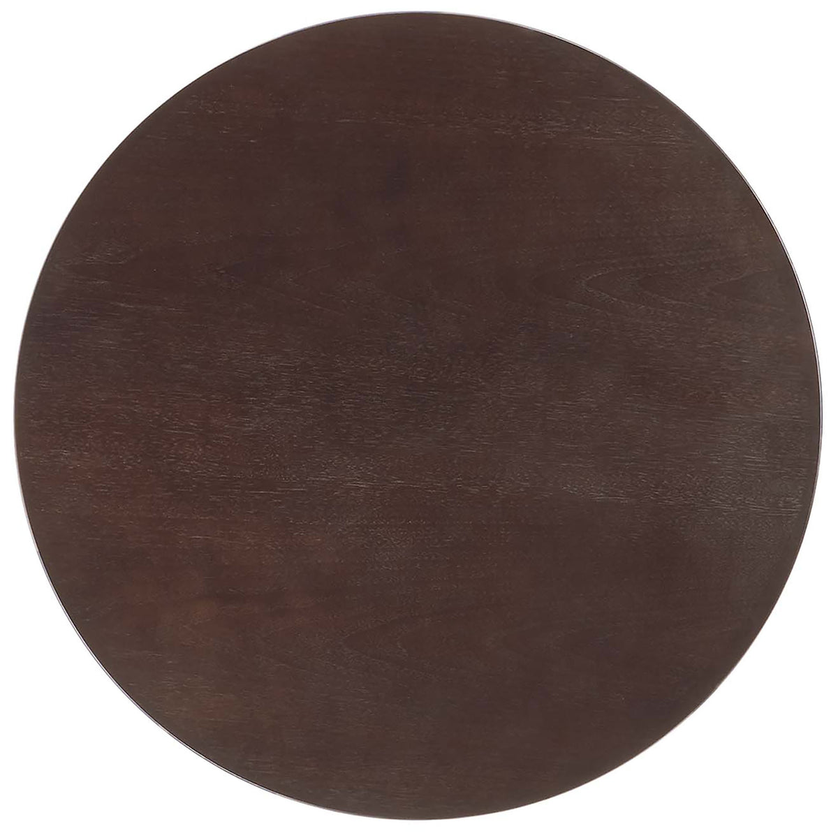 Rich cherry walnut round tabletop with visible wood grain and beveled edge. || EEI-5529-GLD-CHE || top_studio
