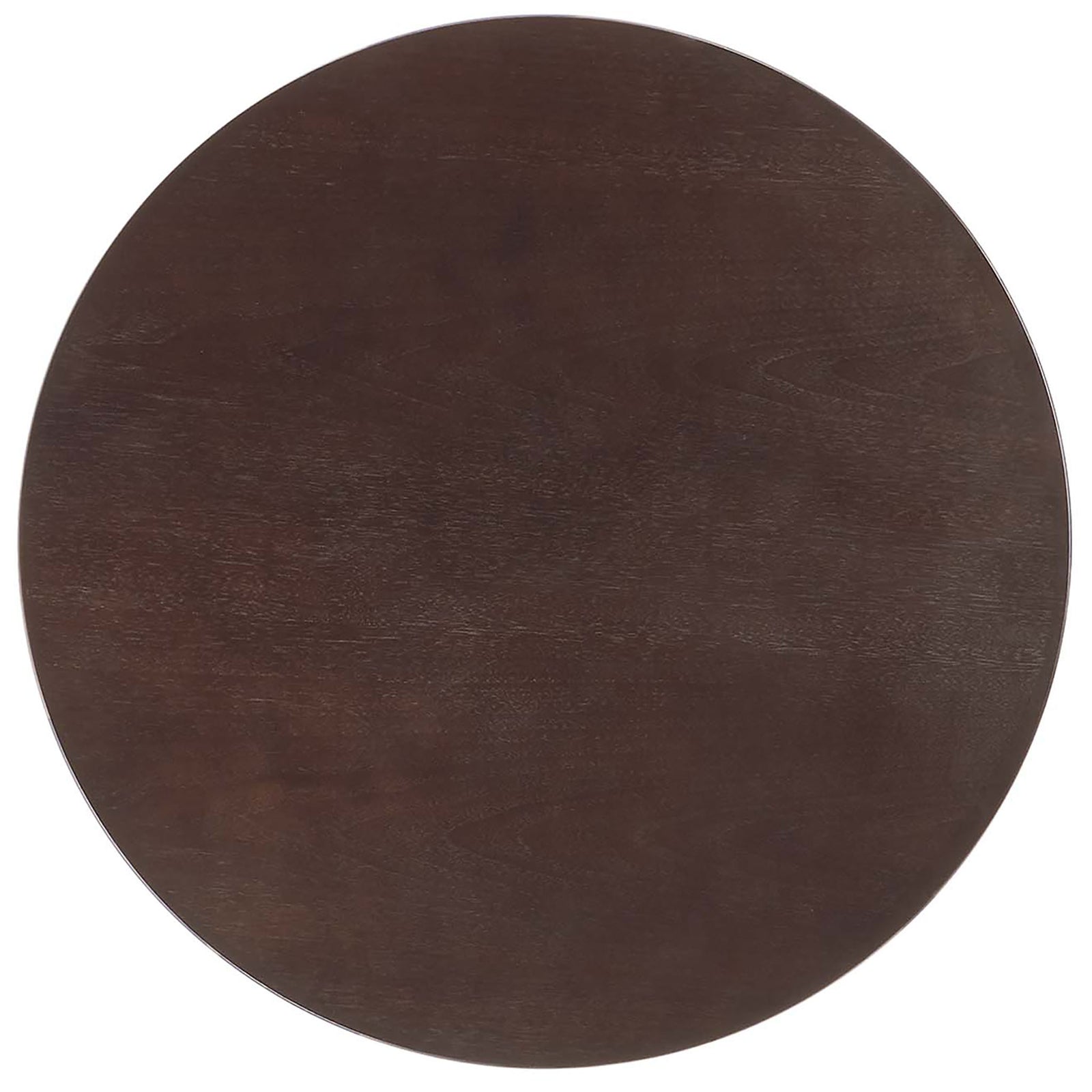 Rich cherry walnut round tabletop with visible wood grain and beveled edge. || EEI-5529-GLD-CHE || top_studio