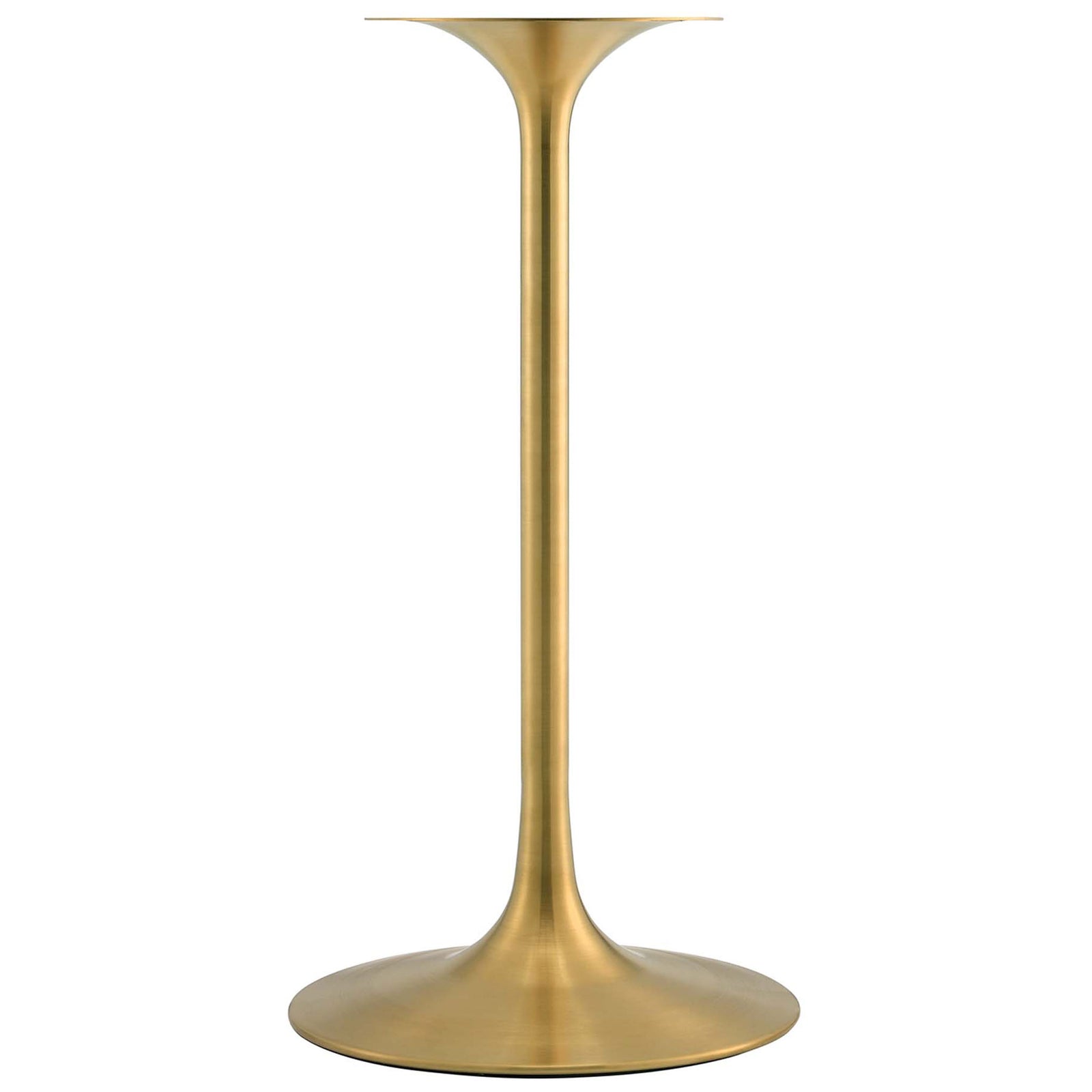 Sleek tapered brushed gold pedestal base with flared foot for stability || EEI-5533-GLD-BLK || leg_studio