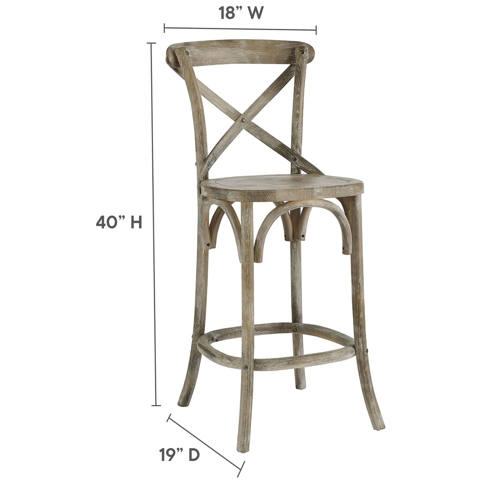 Space-savvy counter stool sized for kitchens and breakfast bars. || EEI-5562-GRY || dimension_studio