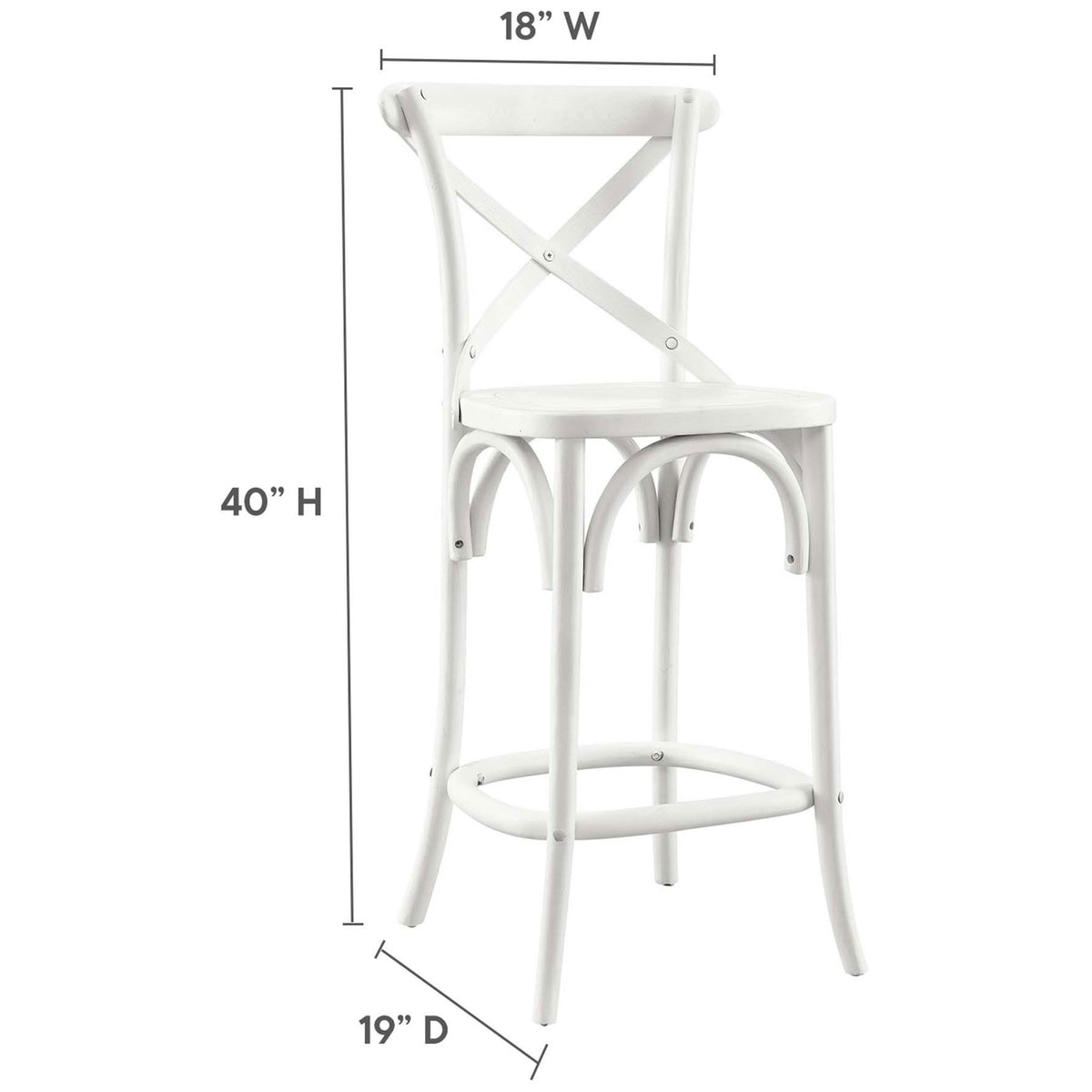 Compact counter stool sized for island seating with a comfortable 25.5 inch seat height || EEI-5562-WHI || dimension_studio