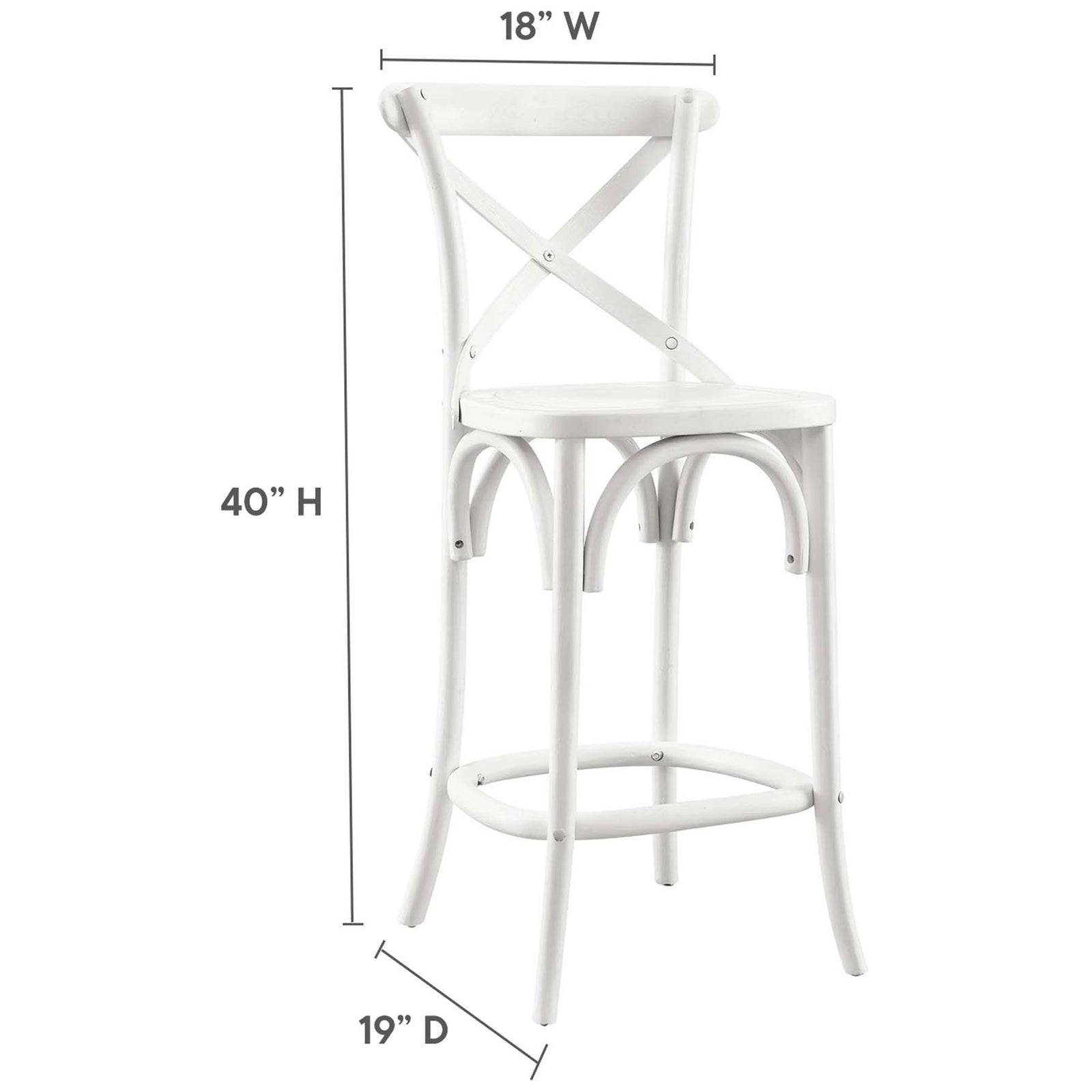 Compact counter stool sized for island seating with a comfortable 25.5 inch seat height || EEI-5562-WHI || dimension_studio