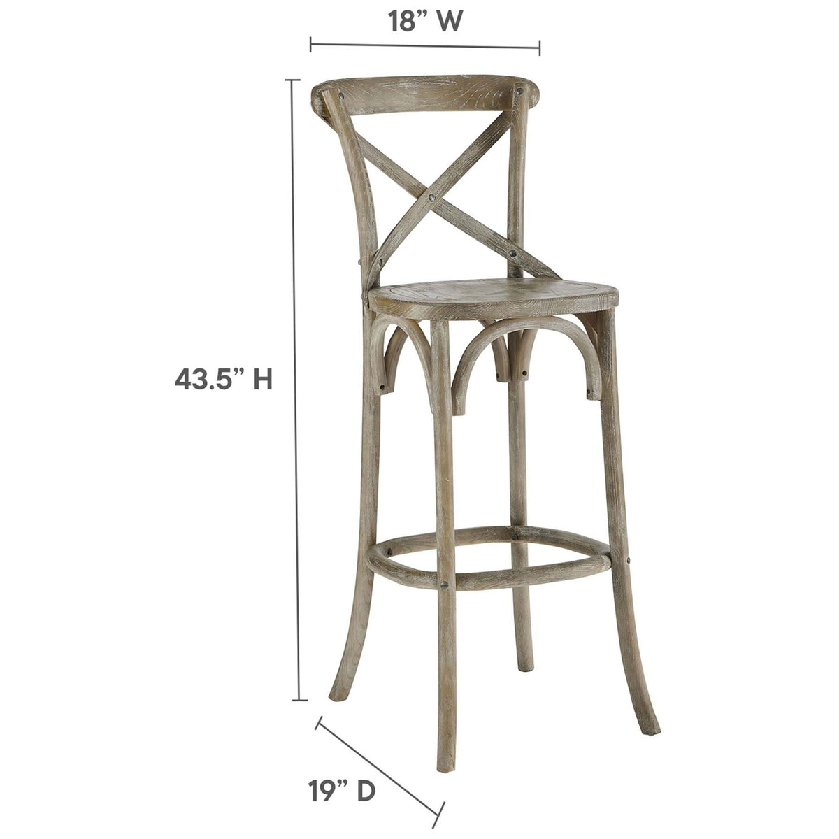 Bar-height silhouette sized to fit standard pub and kitchen bars. || EEI-5563-GRY || dimension_studio