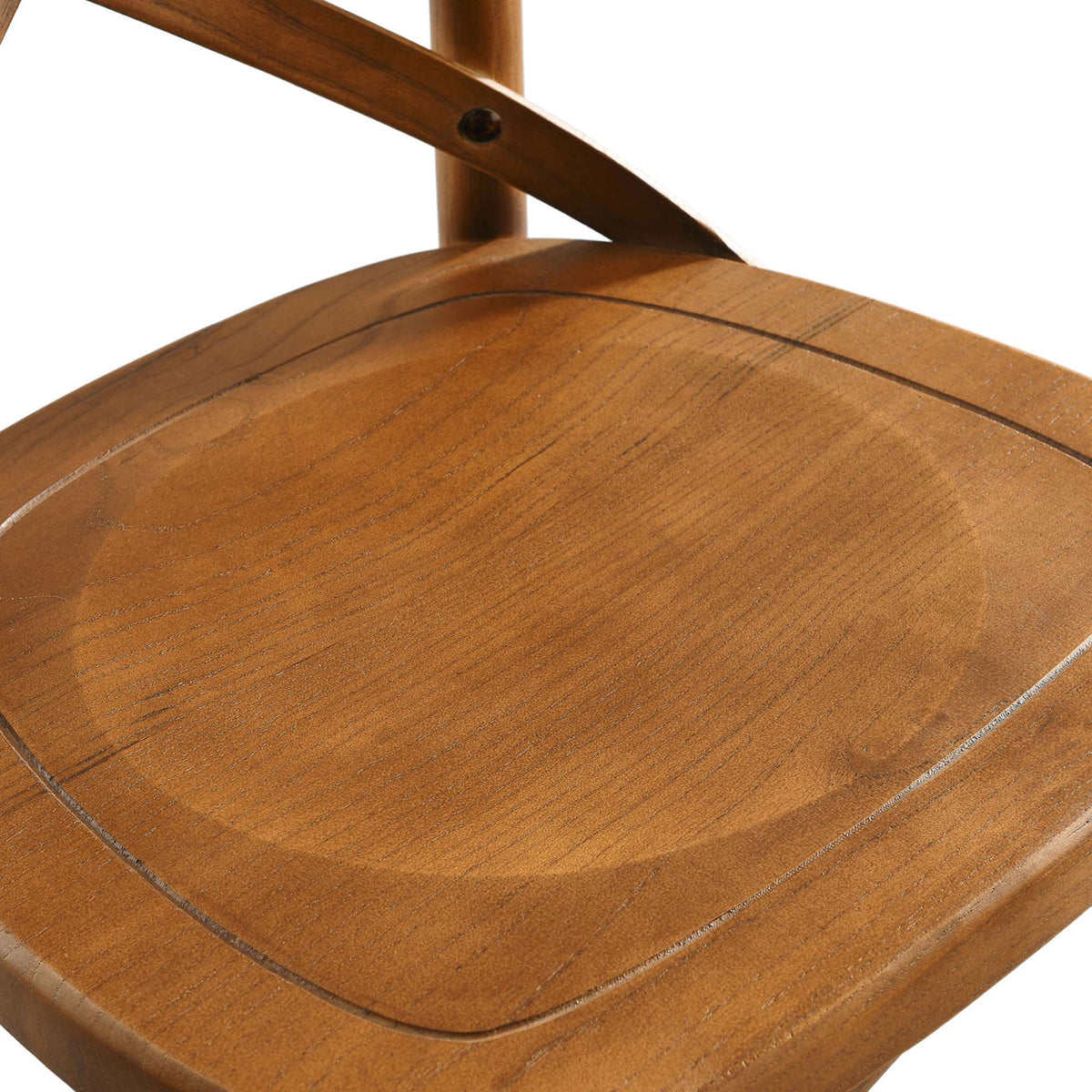 Close-up of the smooth wood seat showcases the circular grain detail and clean edging || EEI-5563-WAL || detail_studio