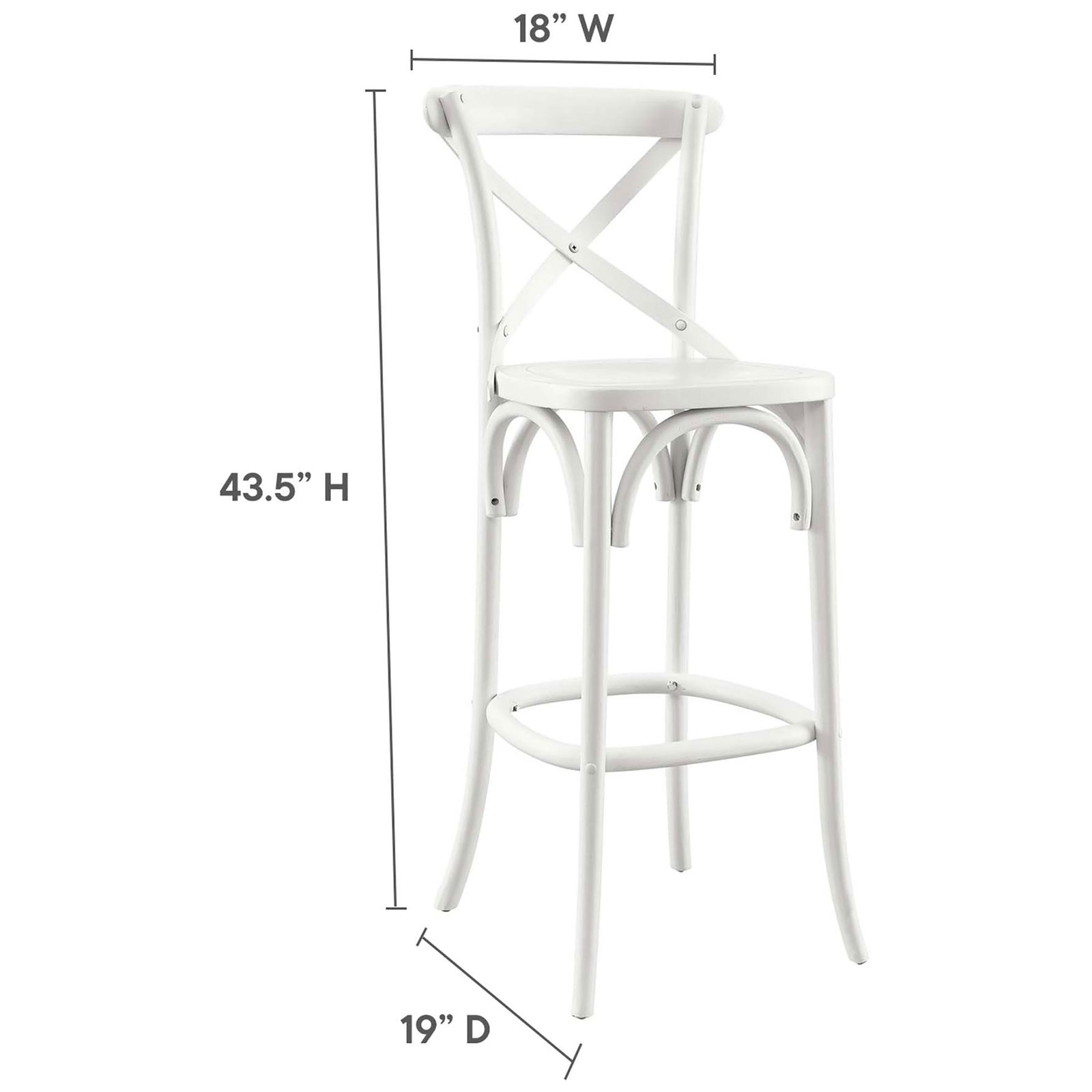 Sized for bar-height counters with a comfortable 29.5 inch seat height || EEI-5563-WHI || dimension_studio