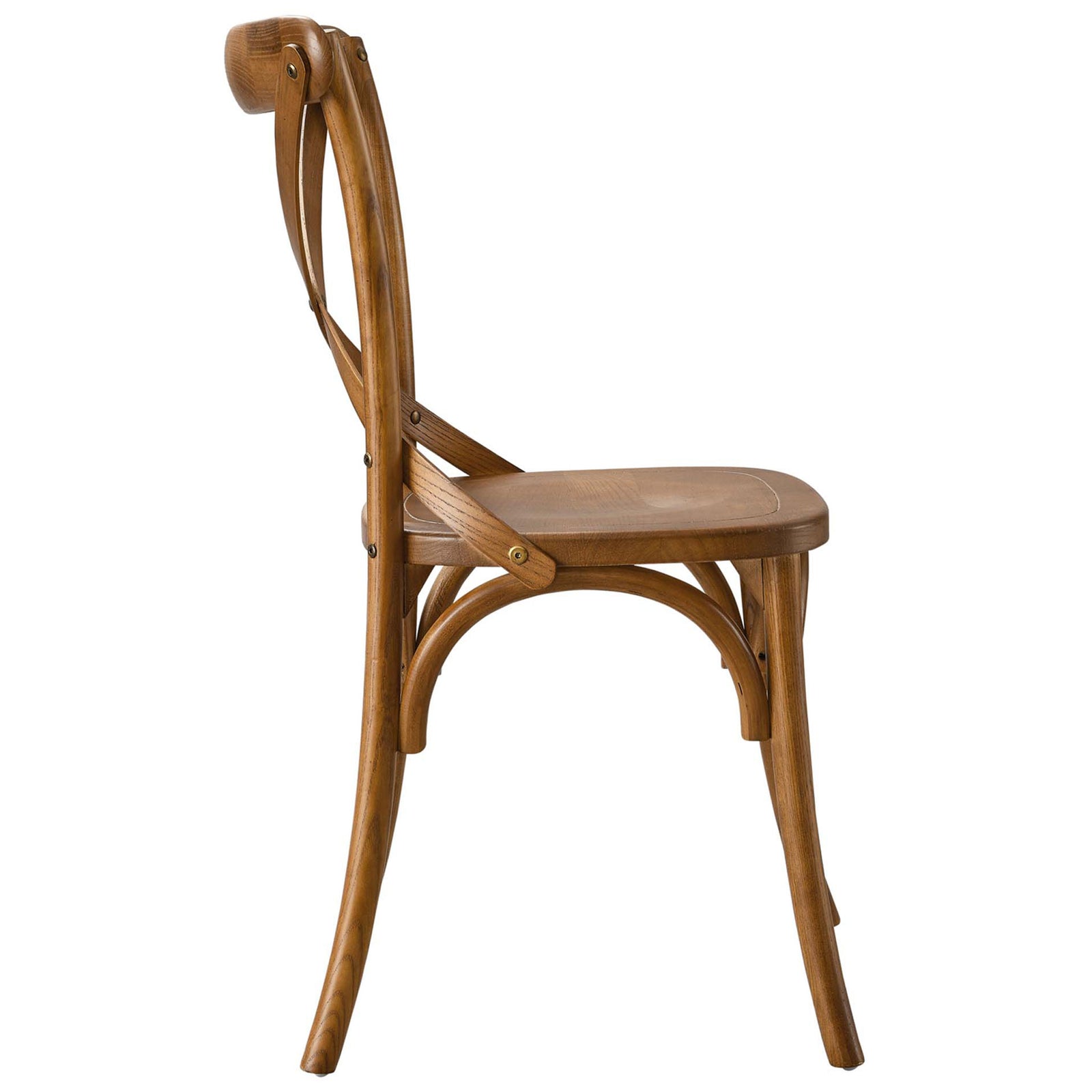 Walnut dining chair with splayed legs and gently curved profile for timeless farmhouse style || EEI-5564-WAL || side_studio