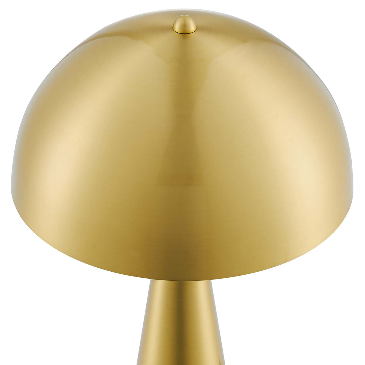 Satin brass dome shade highlighting its smooth, softly brushed metal finish || EEI-5624-SBR || shade_studio