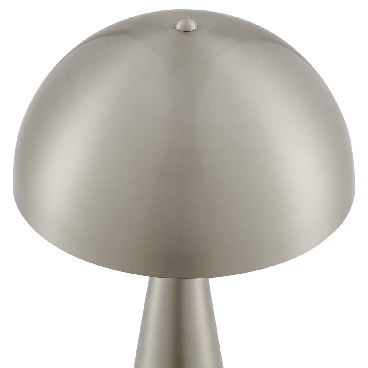 Satin nickel dome shade showcasing its smooth brushed metal texture || EEI-5624-SNL || shade_studio