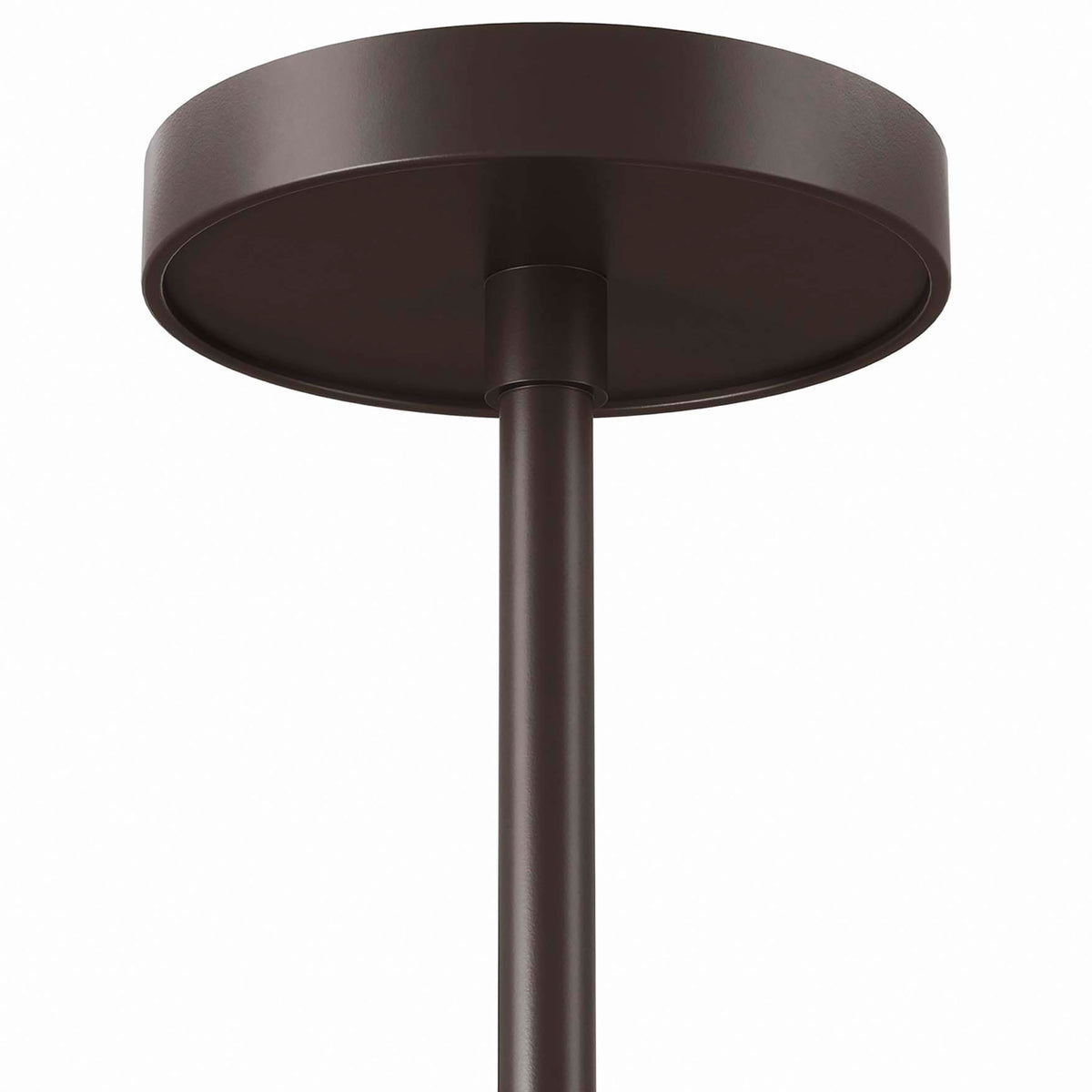 Circular bronze ceiling canopy and downrod detail for a polished, durable pendant light finish || EEI-5639-WHI-BRZ || detail_studio