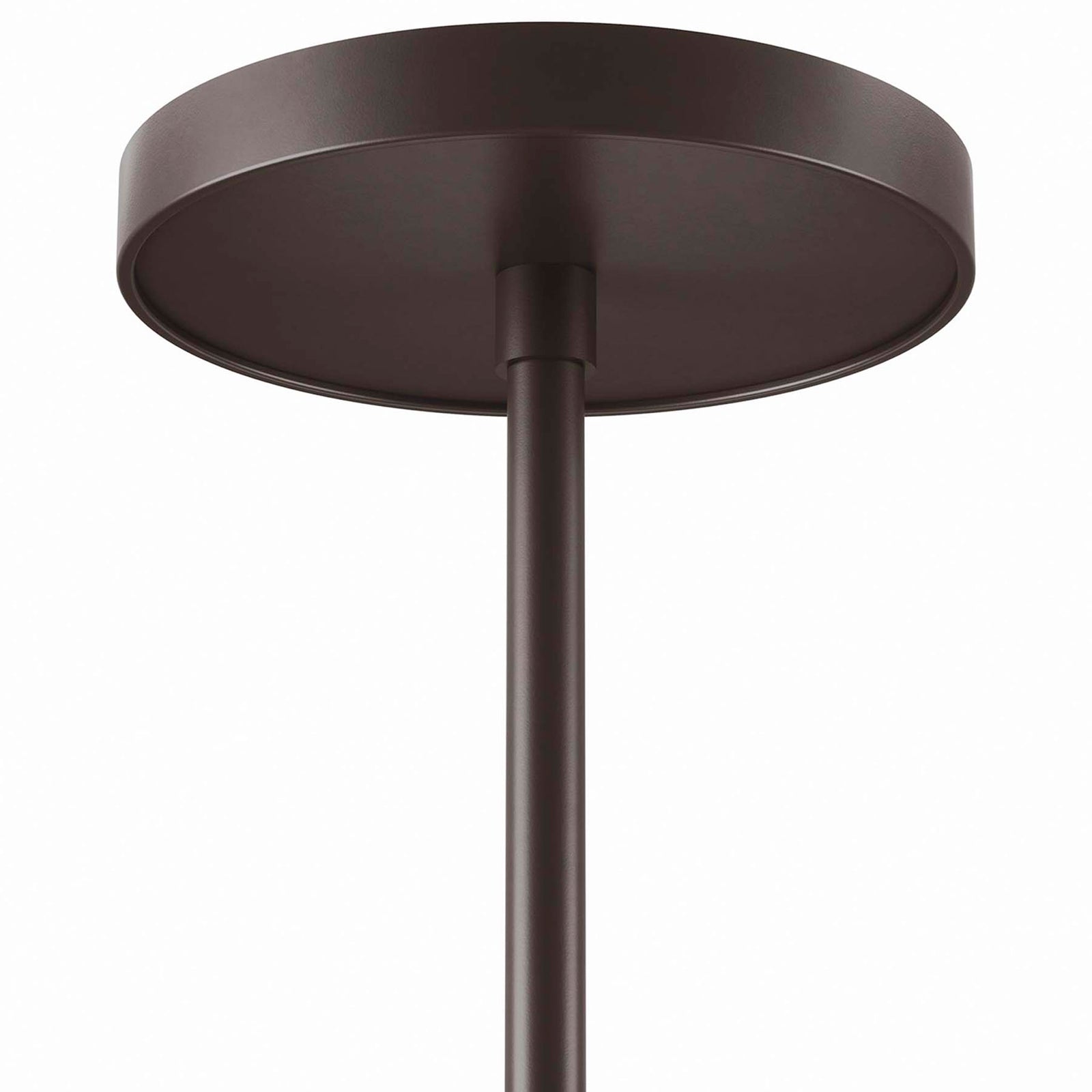 Bronze ceiling canopy and downrod with a clean, streamlined profile || EEI-5640-WHI-BRZ || detail_studio