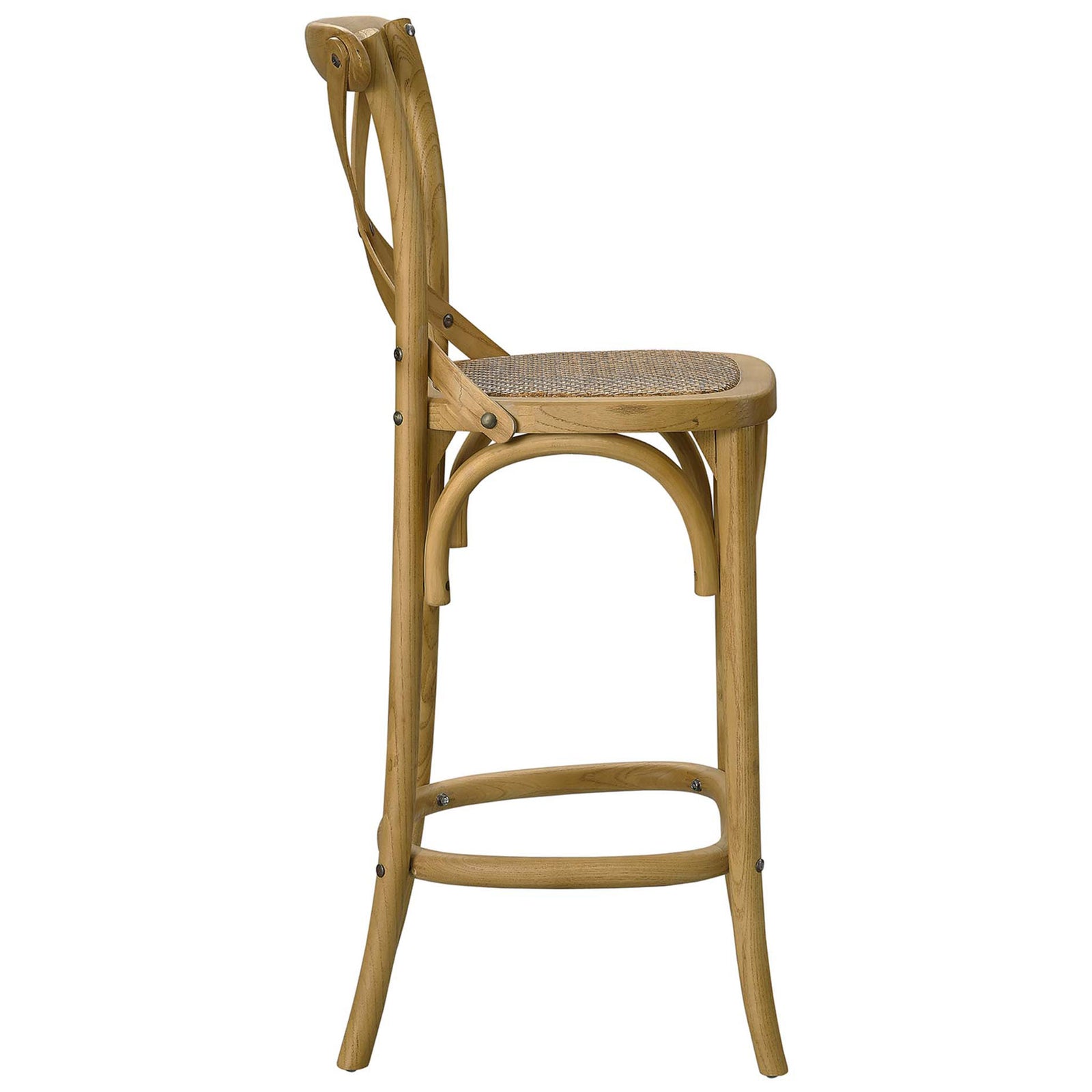 Slim splayed legs and a rounded seat highlight this sturdy counter stool's timeless silhouette. || EEI-5667-NAT || side_studio