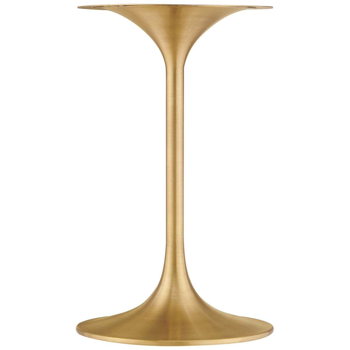 Slim brushed gold pedestal base with flared tulip silhouette for the Lippa side table || EEI-5687-GLD-TER || detail_studio