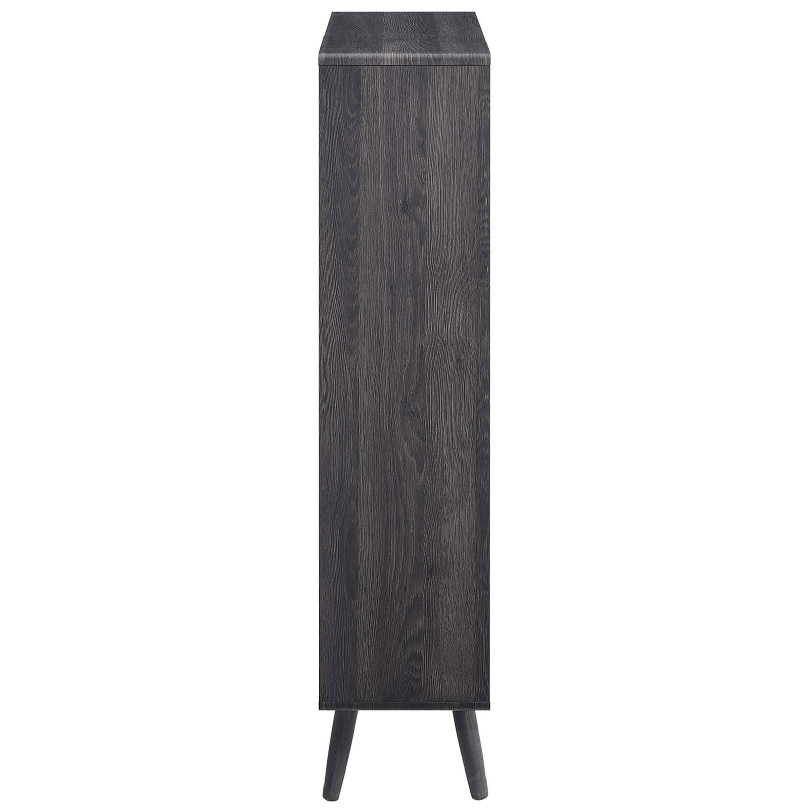 Slim 11.5-inch depth and rich charcoal wood grain bring space-saving style to your storage. || EEI-5743-CHA || side_studio