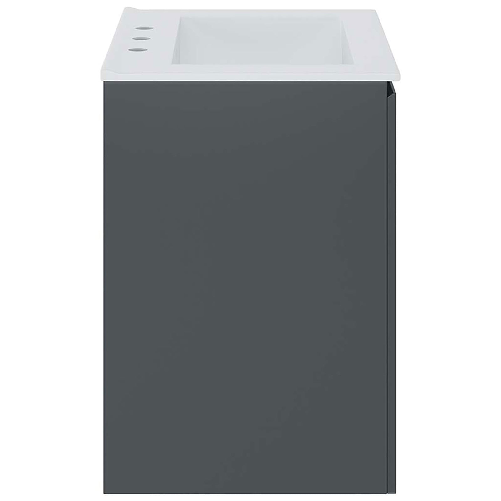 Slim floating silhouette with clean, flat-panel sides. || EEI-5777-GRY-WHI || side_studio