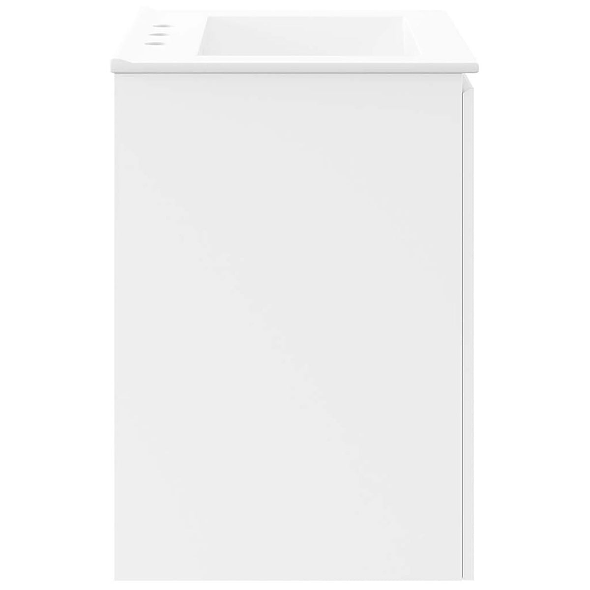 Streamlined 24-inch vanity with seamless panel design and bright white finish || EEI-5777-WHI-WHI || side_studio