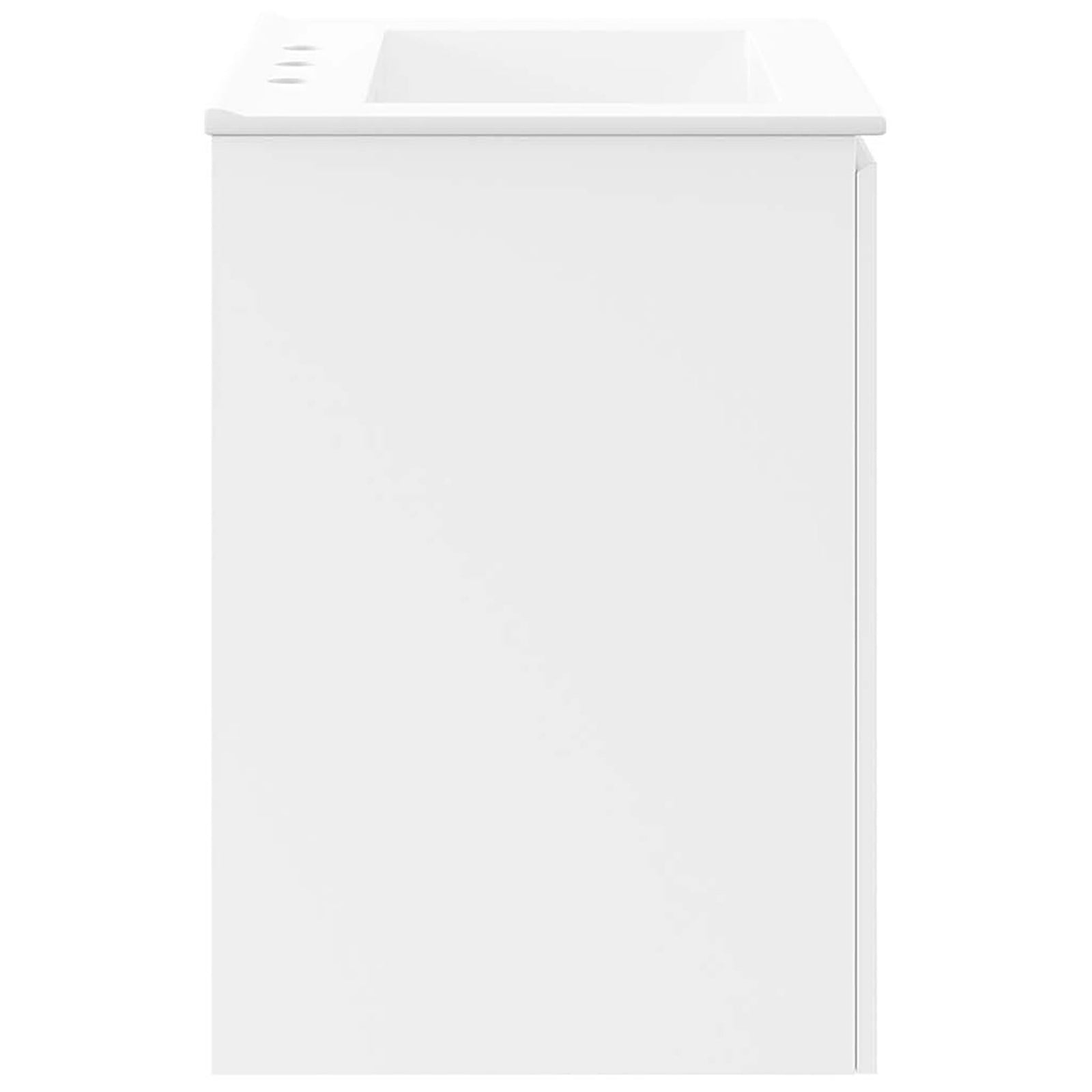 Streamlined 24-inch vanity with seamless panel design and bright white finish || EEI-5777-WHI-WHI || side_studio