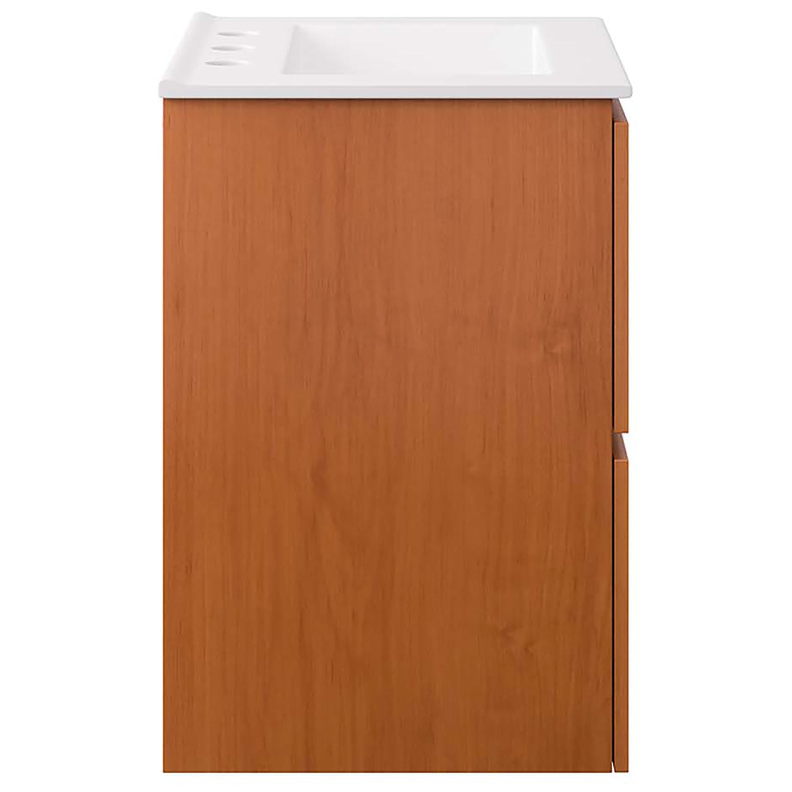 Slim silhouette highlights the floating design and warm cherry grain || EEI-5810-CHE-WHI || side_studio