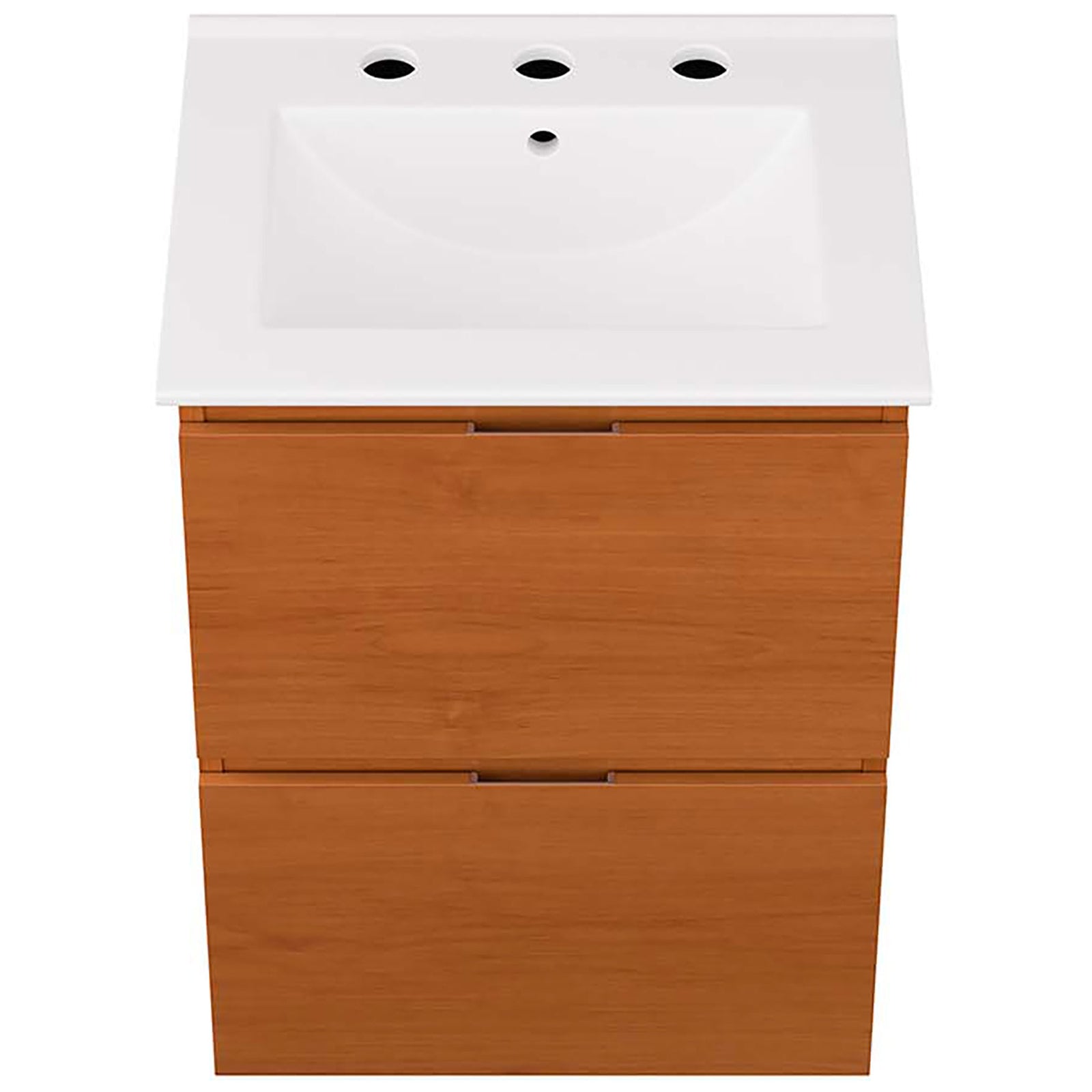 White basin with 8 inch widespread faucet holes and a gently contoured bowl || EEI-5810-CHE-WHI || top_studio