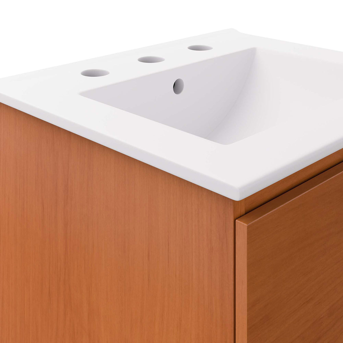 Smooth cherry finish meets a crisp integrated sink rim for a refined modern look || EEI-5810-CHE-WHI || detail_studio