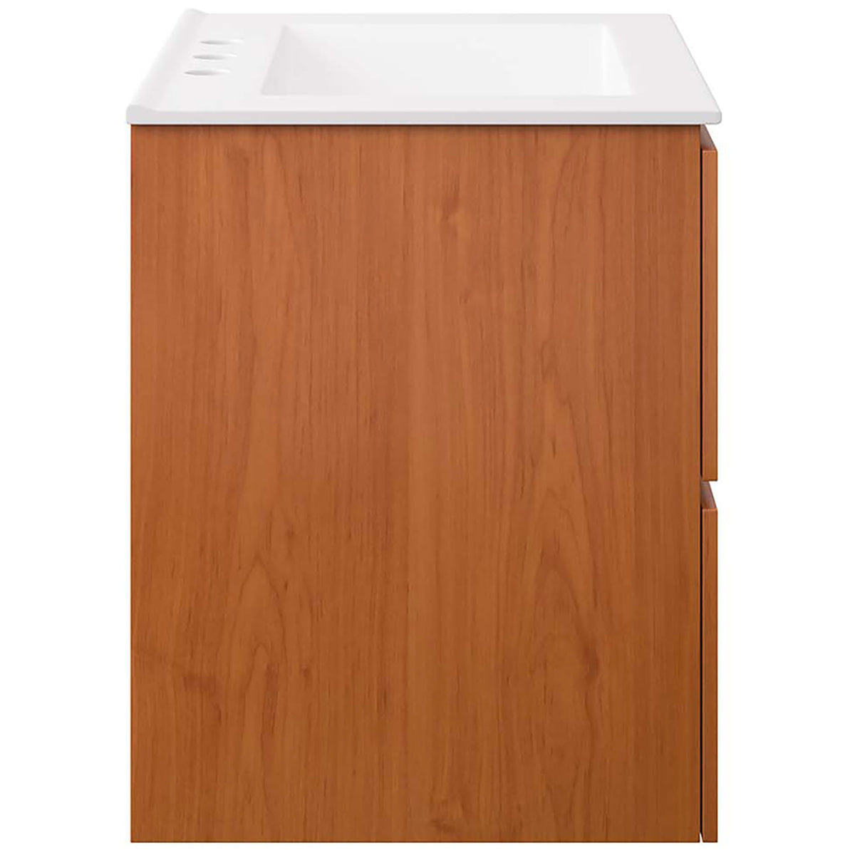 Floating silhouette emphasizes clean lines and slim drawer pulls || EEI-5811-CHE-WHI || side_studio