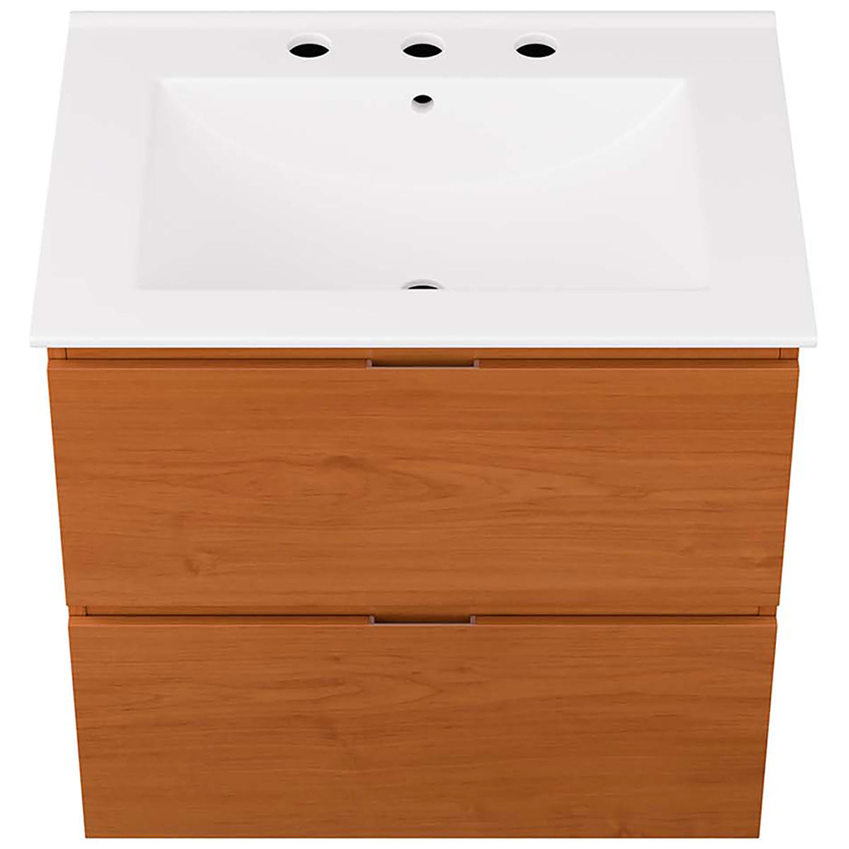 Broad rectangular basin with three-hole, 8 inch faucet spacing || EEI-5811-CHE-WHI || top_studio
