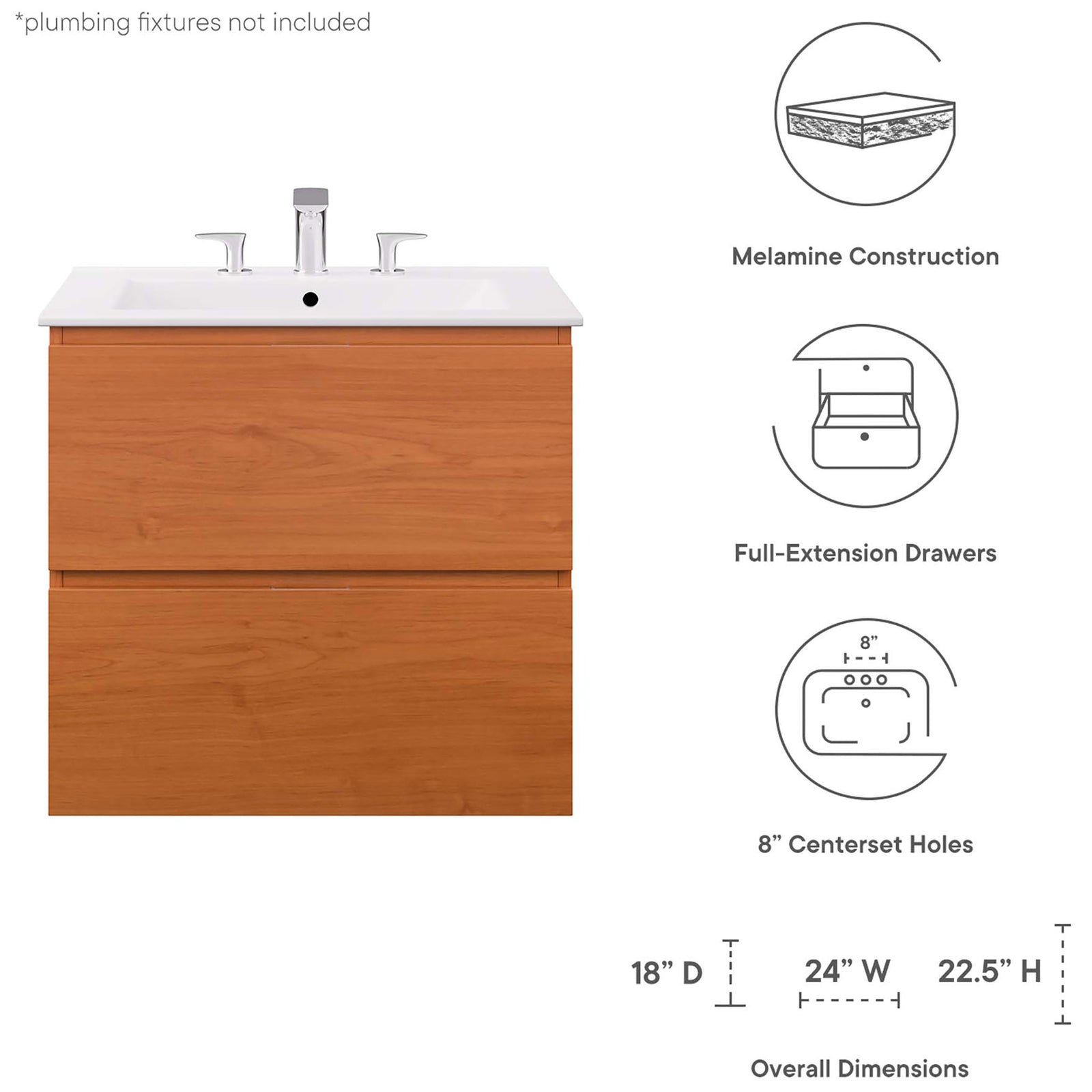 Key features and overall dimensions for the Scenic vanity || EEI-5811-CHE-WHI || dimension_studio