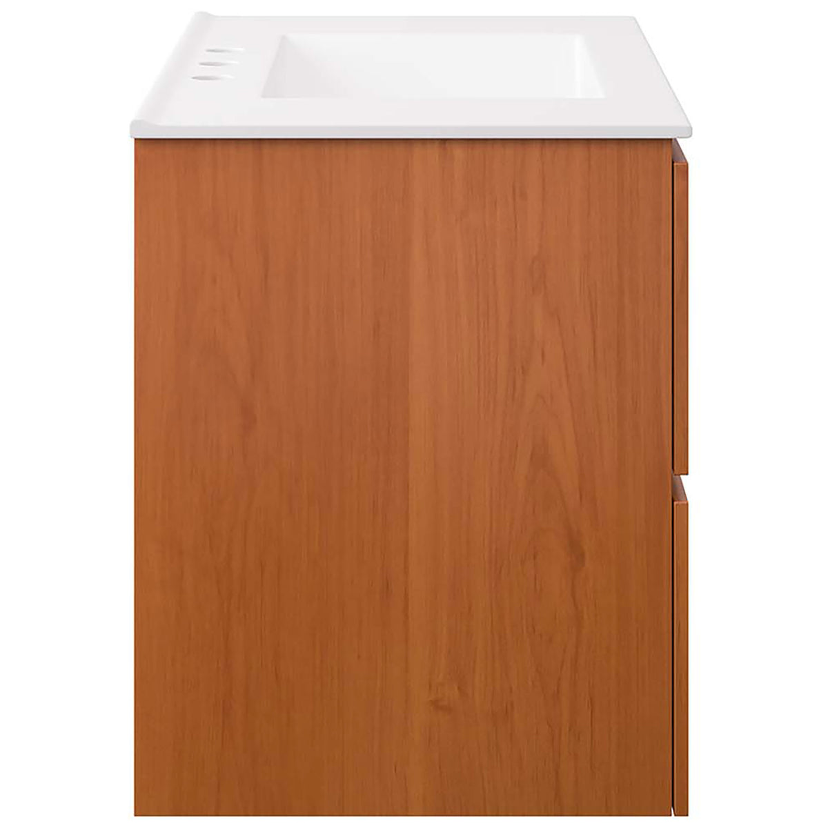 Sleek silhouette highlights the warm cherry finish and floating design || EEI-5812-CHE-WHI || side_studio