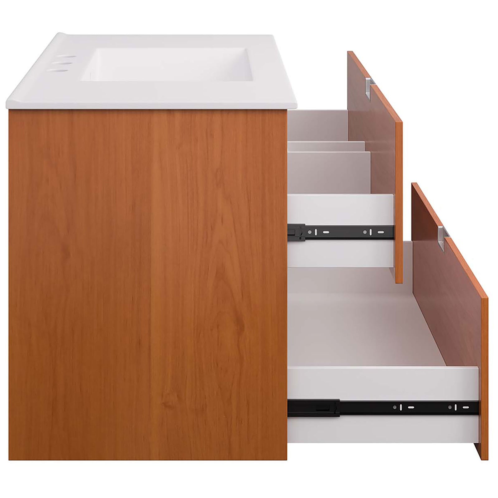 Drawers extend fully to organize bulky towels and essentials || EEI-5813-CHE-WHI || side_open_studio