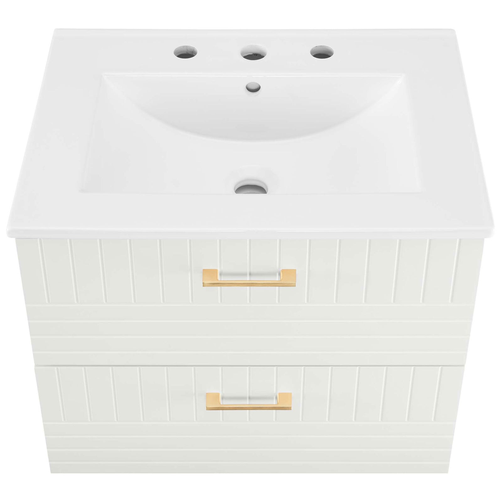 Integrated rectangular basin with 8-inch widespread faucet holes and a gently sloped bowl || EEI-5818-WHI-WHI || top_studio