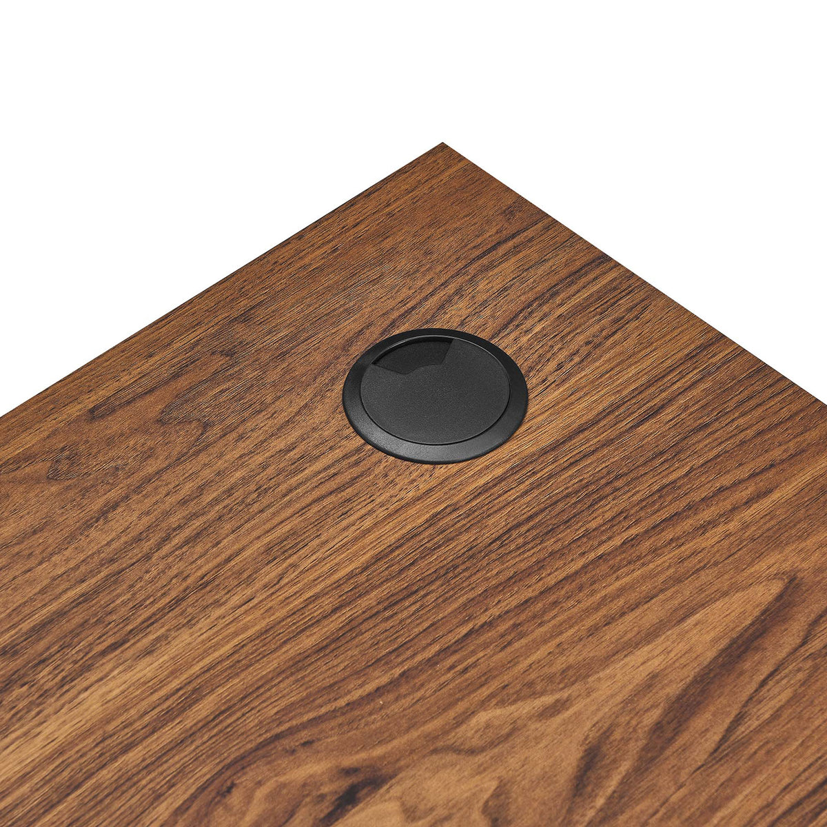 Integrated cable management grommet keeps your desktop tidy || EEI-5862-WAL-WHI || storage_studio