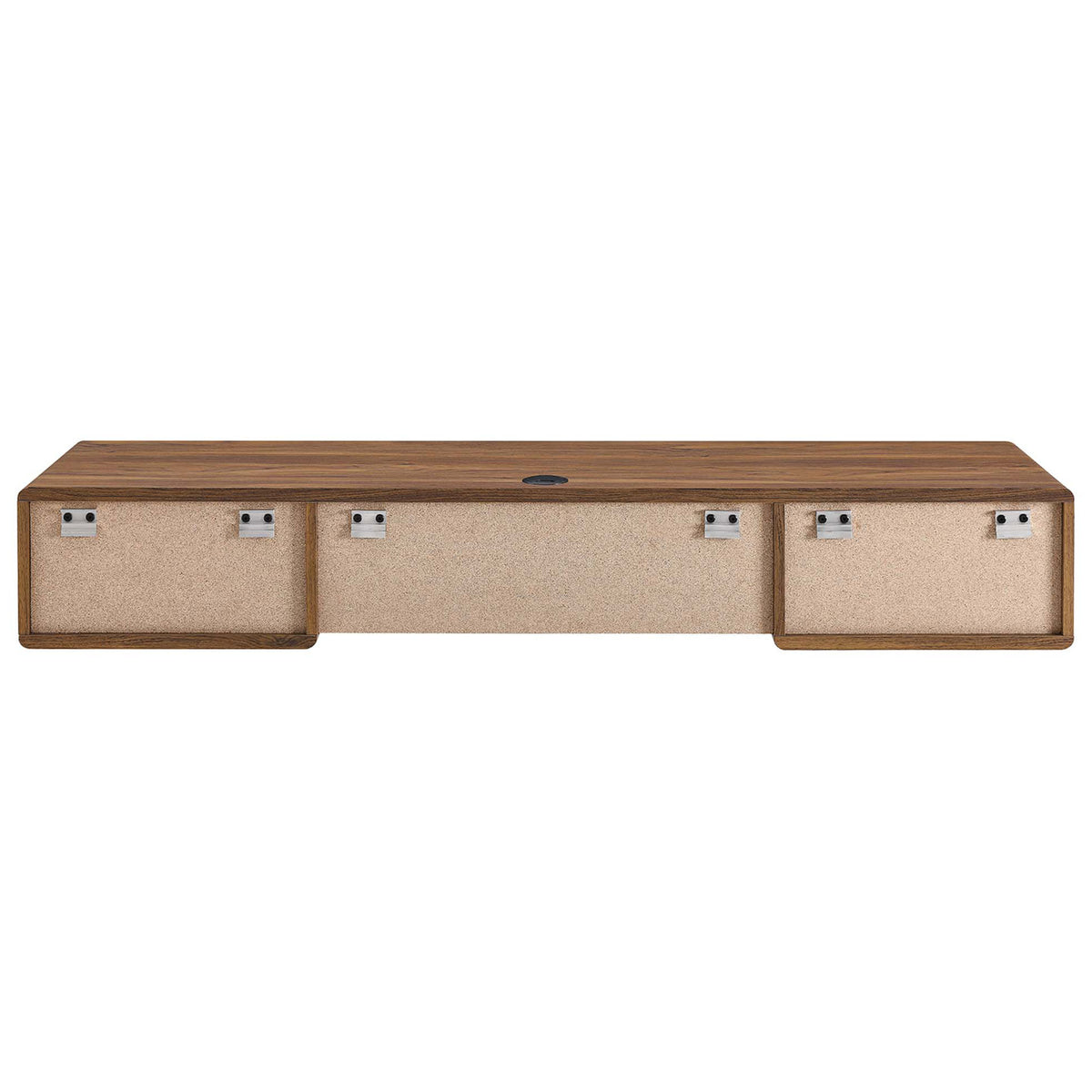 Sturdy wall-mount design with concealed brackets and rear cable management port || EEI-5864-WAL-WHI || back_studio