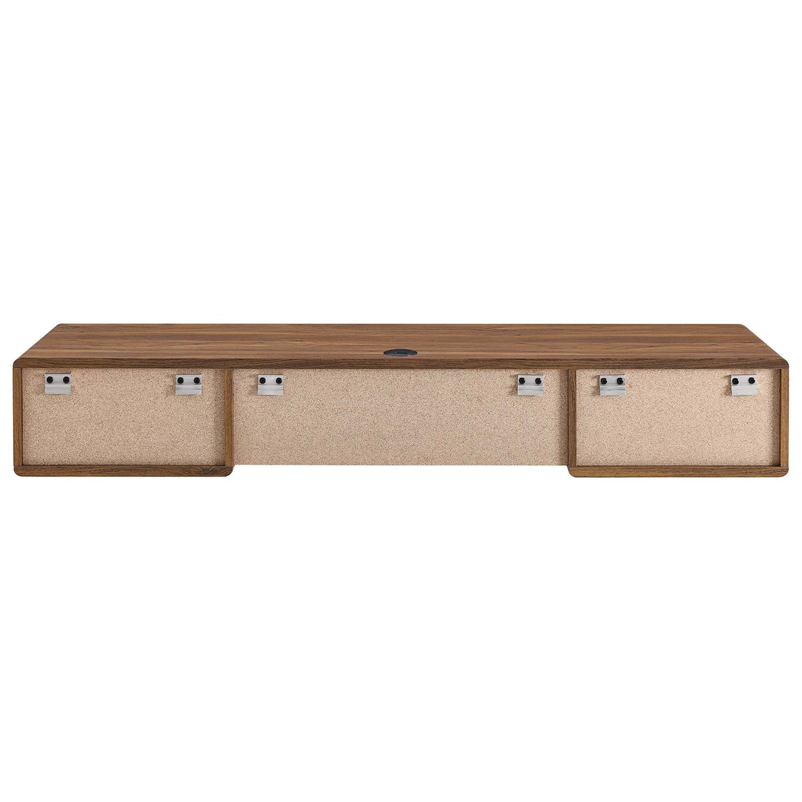 Sturdy wall-mount design with concealed brackets and rear cable management port || EEI-5864-WAL-WHI || back_studio
