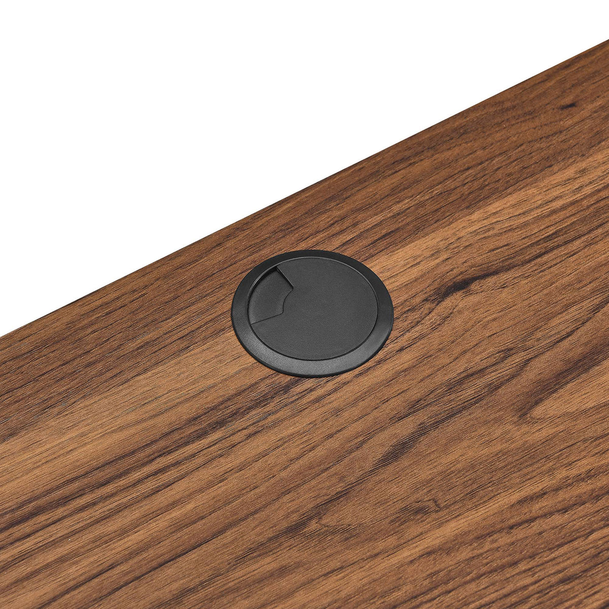 Integrated cable grommet keeps cords organized and out of sight || EEI-5864-WAL-WHI || storage_studio