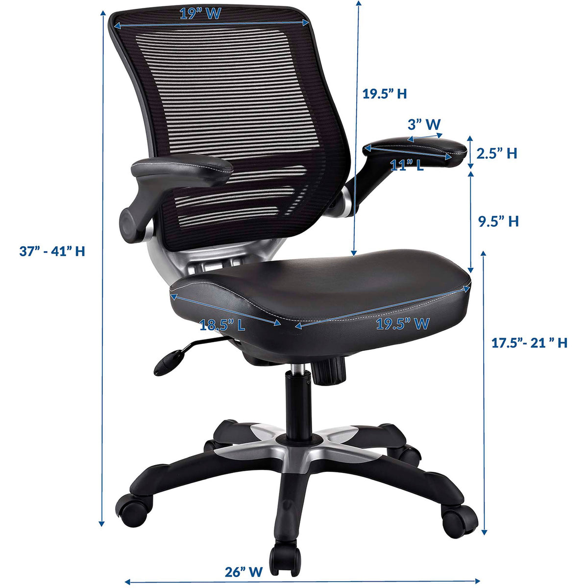Edgemont Vinyl Office Chair Black