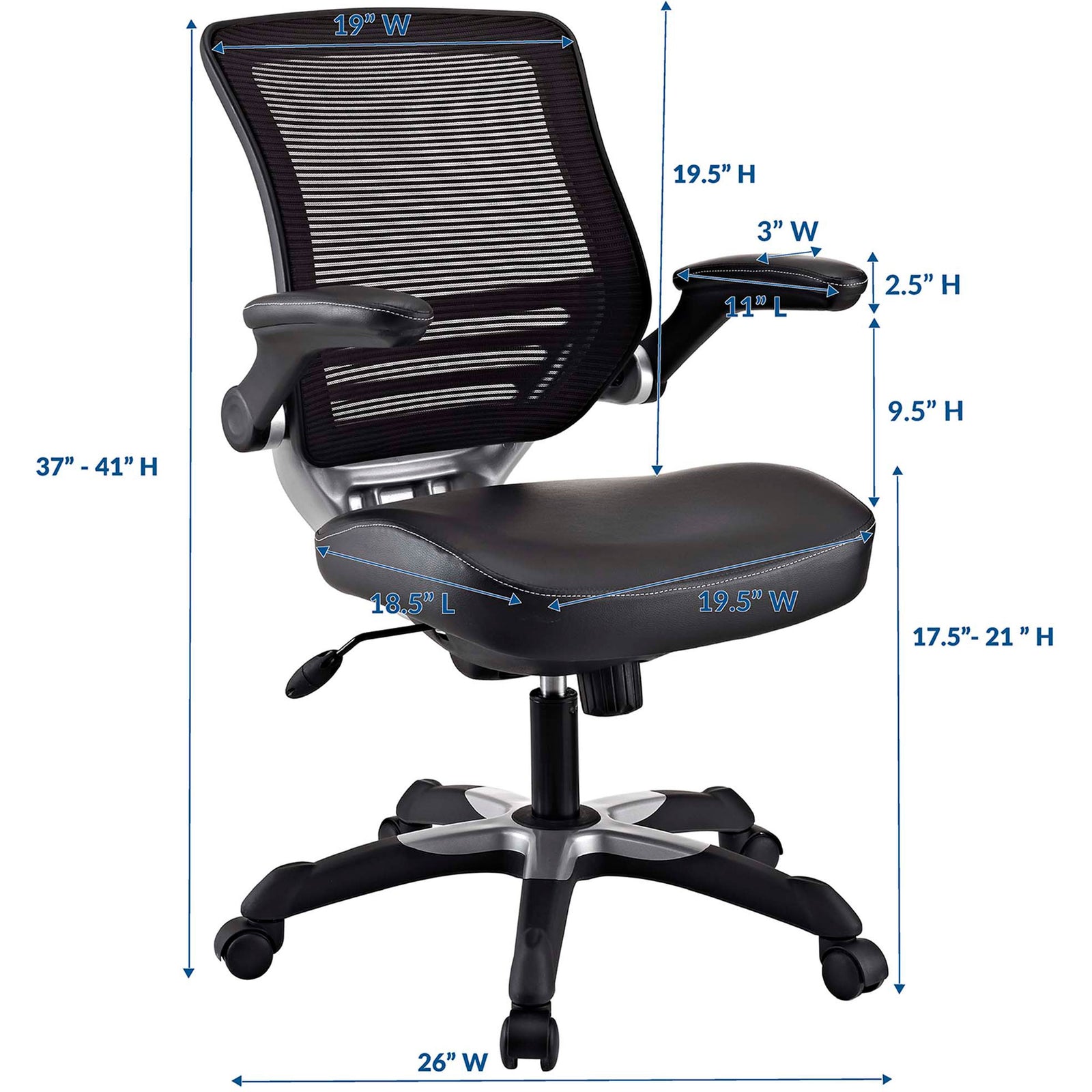 Edgemont Vinyl Office Chair Black
