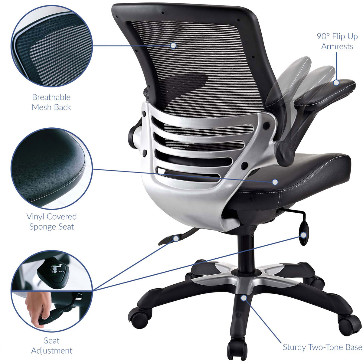 Edgemont Vinyl Office Chair Black