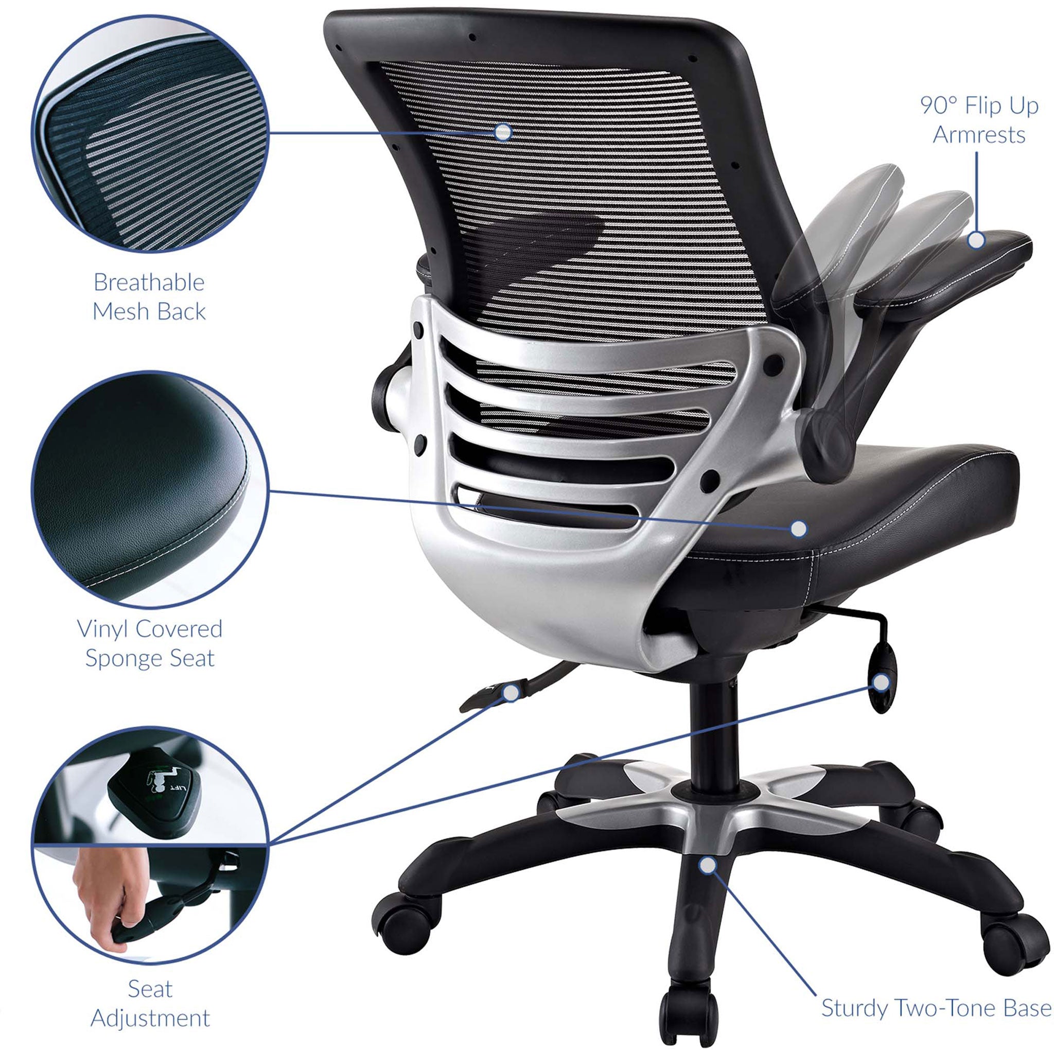 Edgemont Vinyl Office Chair Black