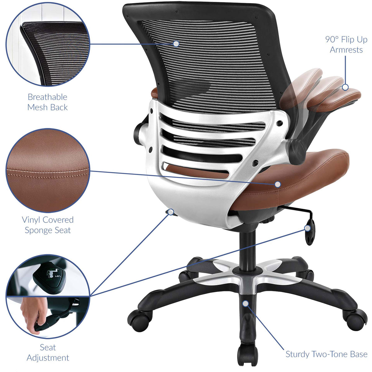 Edgemont Vinyl Office Chair Tan