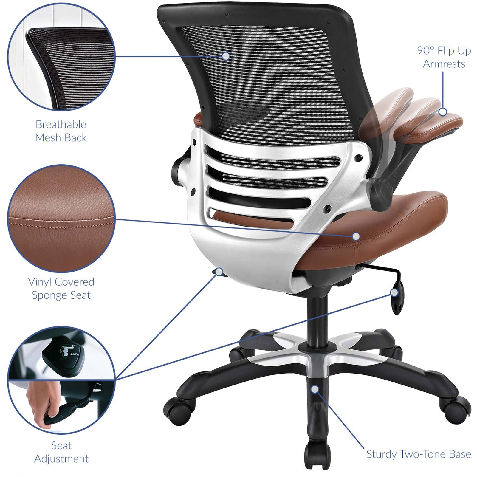 Edgemont Vinyl Office Chair Tan