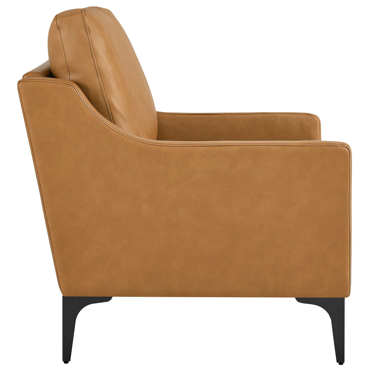 Slim silhouette with softly sloped arms and generous seat depth for relaxed comfort || EEI-6022-TAN || side_studio