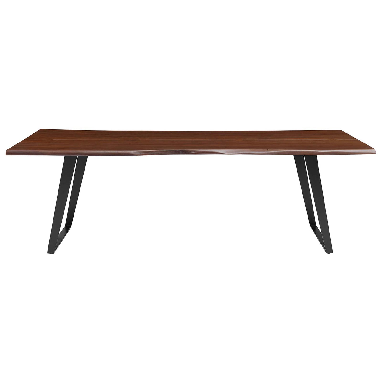 Long profile of the 96 in table emphasizes slim metal base and expansive surface || EEI-6071-BLK-WAL || front_studio