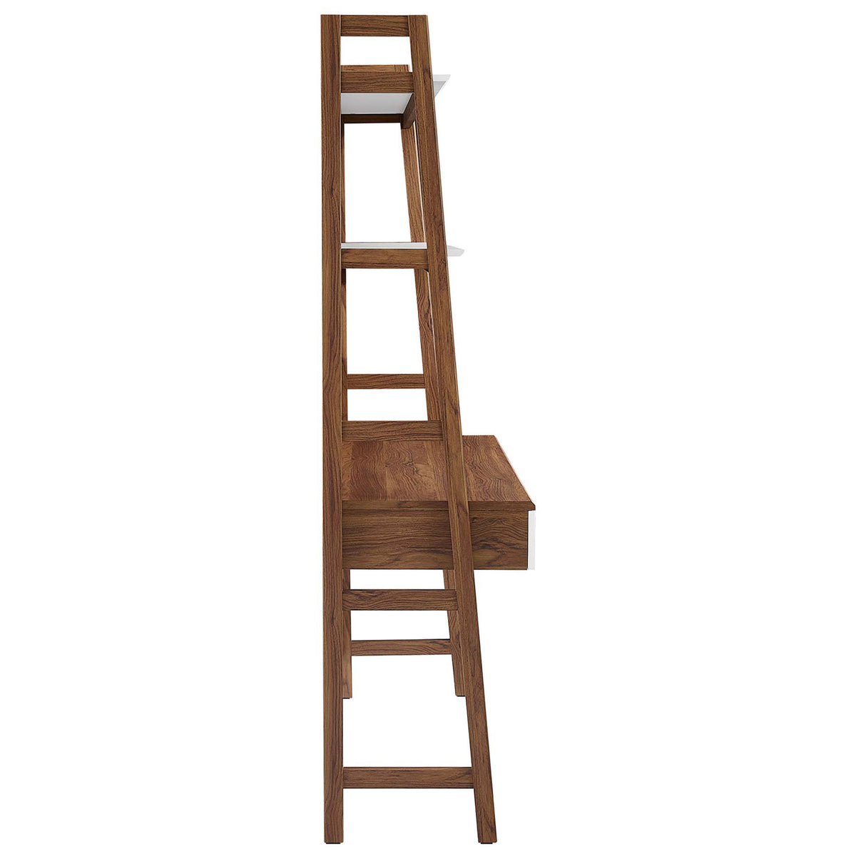 Slim ladder-style profile showcases sturdy A-frame supports and a space-saving silhouette. || EEI-6073-WAL-WHI || side_studio