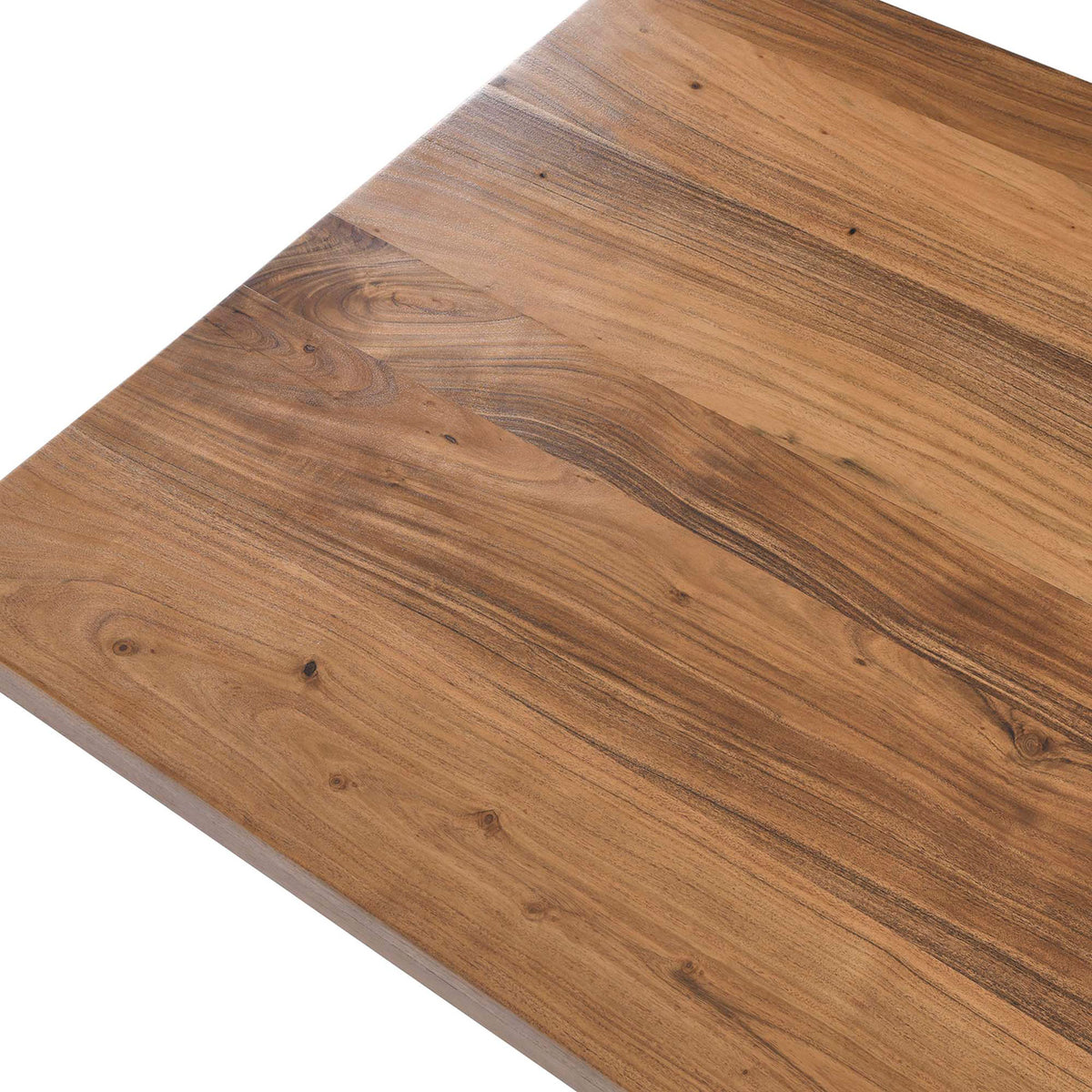 Rich natural wood grain tabletop of the Genuine table adding warmth and character to any room || EEI-6149-BLK-NAT || detail_studio